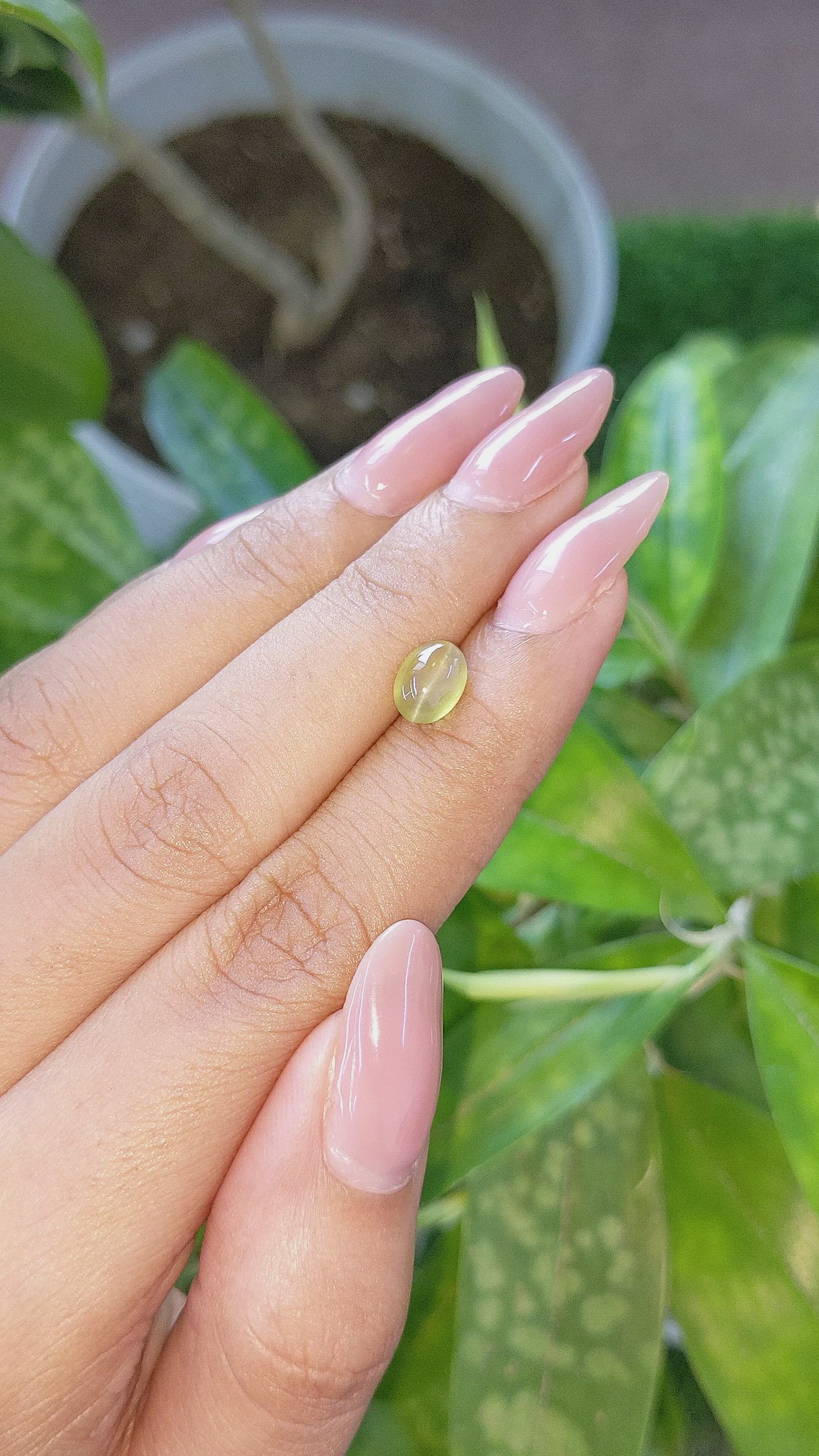 1.52 Ct. Cabochon Chrysoberyl from Tanzania Size Video