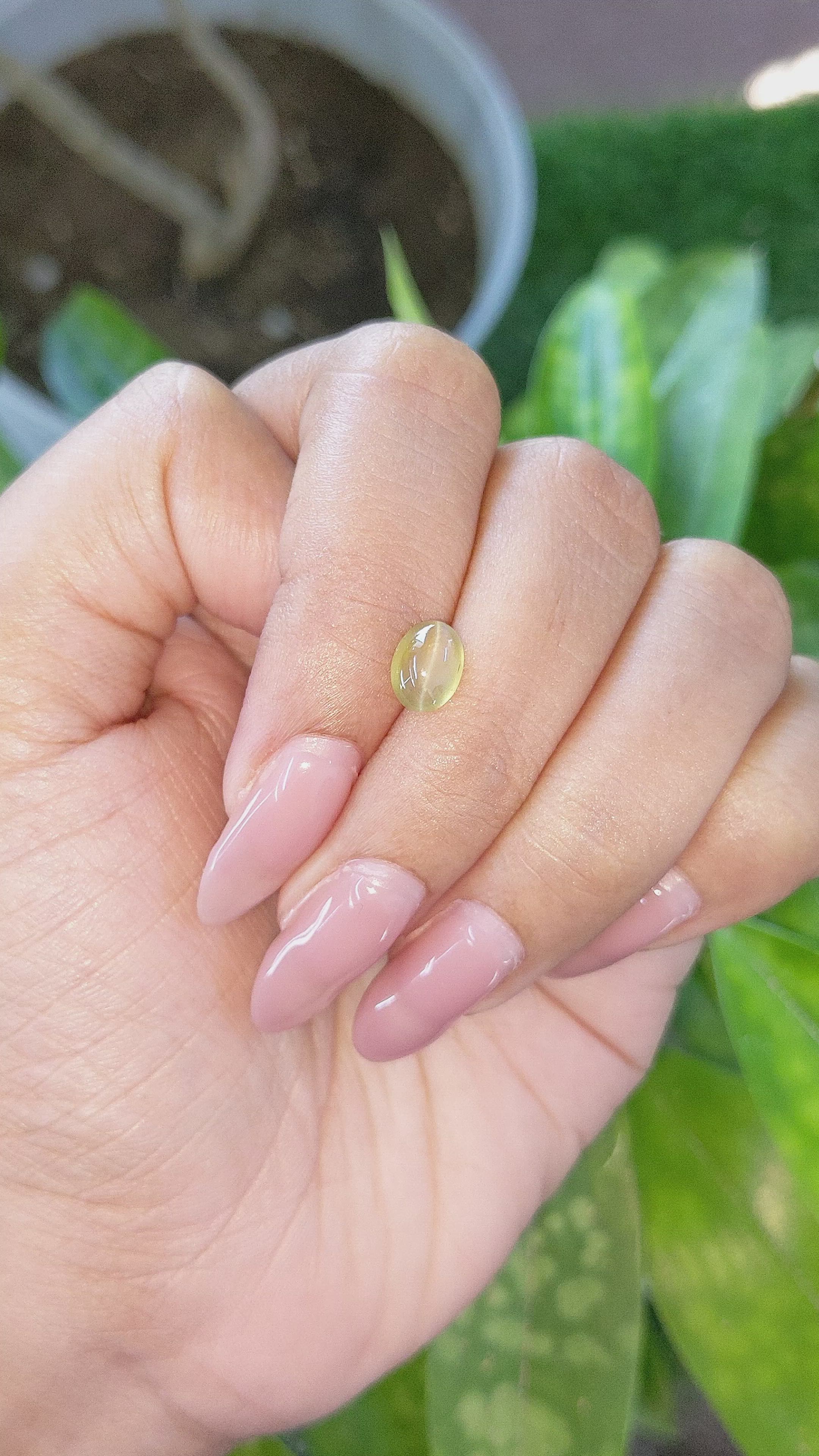 1.52 Ct. Cabochon Chrysoberyl from Tanzania Size Video