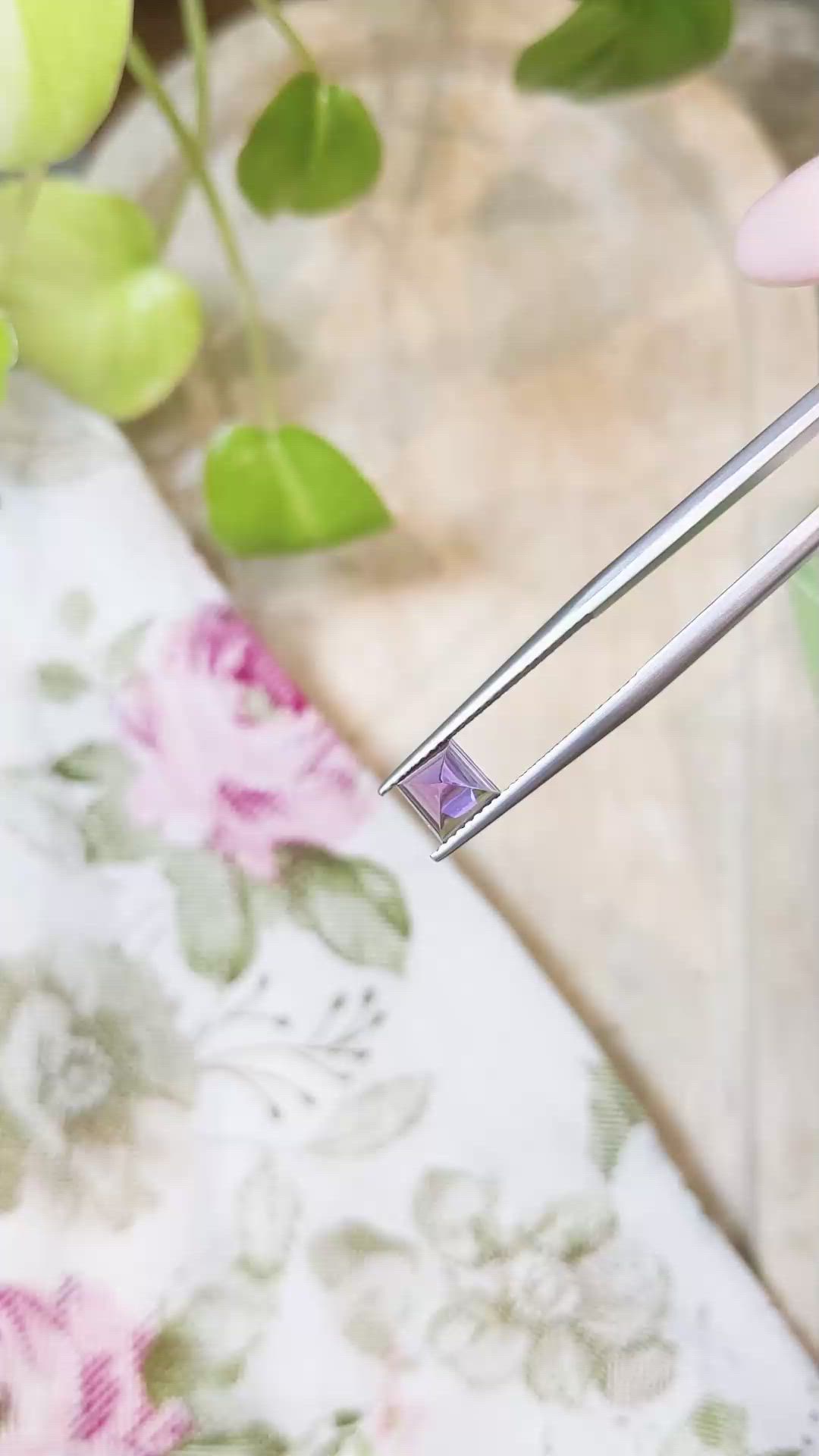 0.98 Ct. Cabochon Amethyst from Africa Size Video