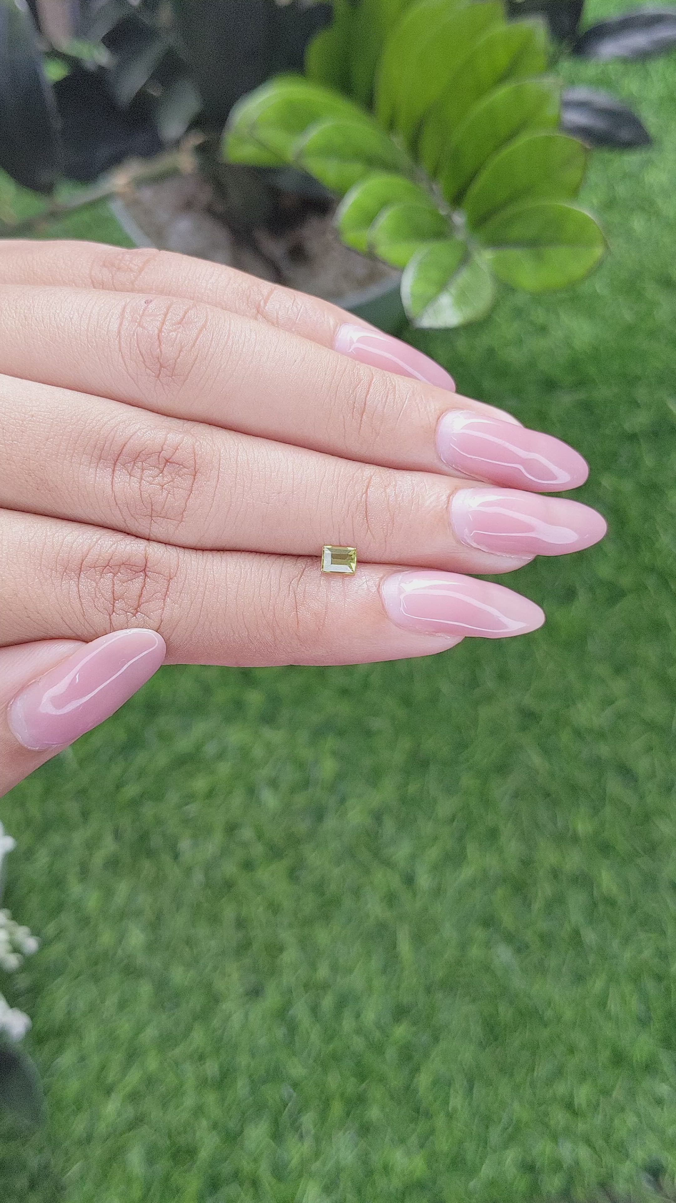 0.34 Ct. Greenish Yellow Chrysoberyl from Ceylon (Sri Lanka) Size Video