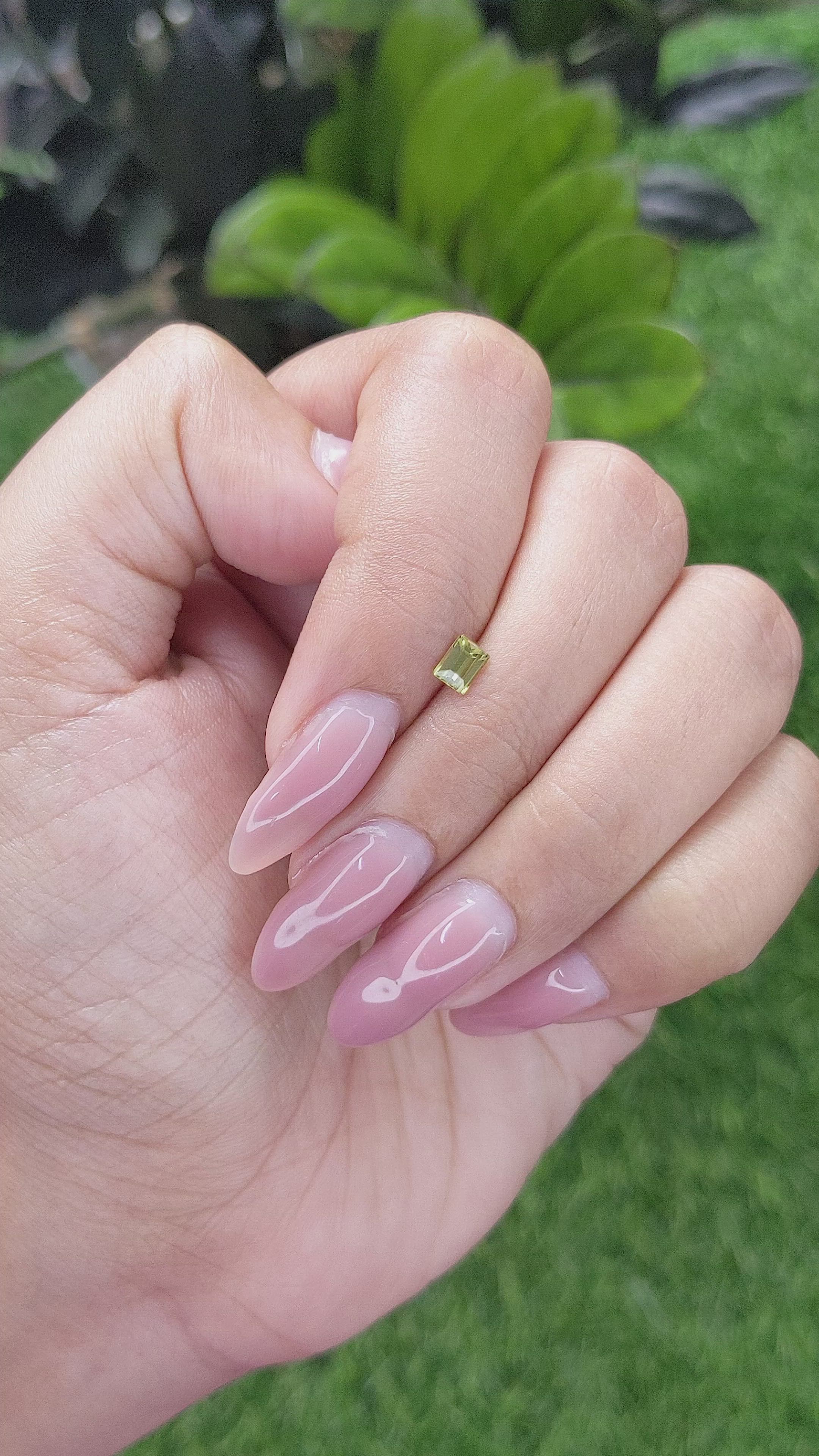 0.34 Ct. Greenish Yellow Chrysoberyl from Ceylon (Sri Lanka) Size Video