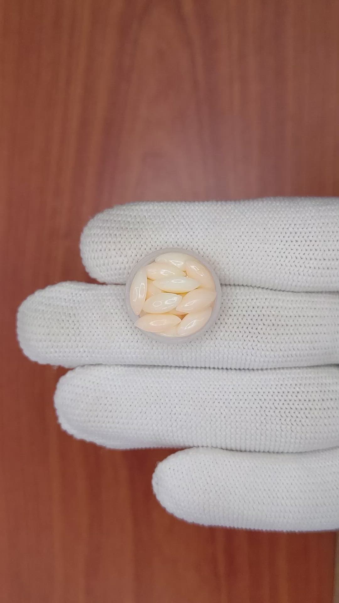 9.48 Ct. Cabochon Coral from Italy Size Video