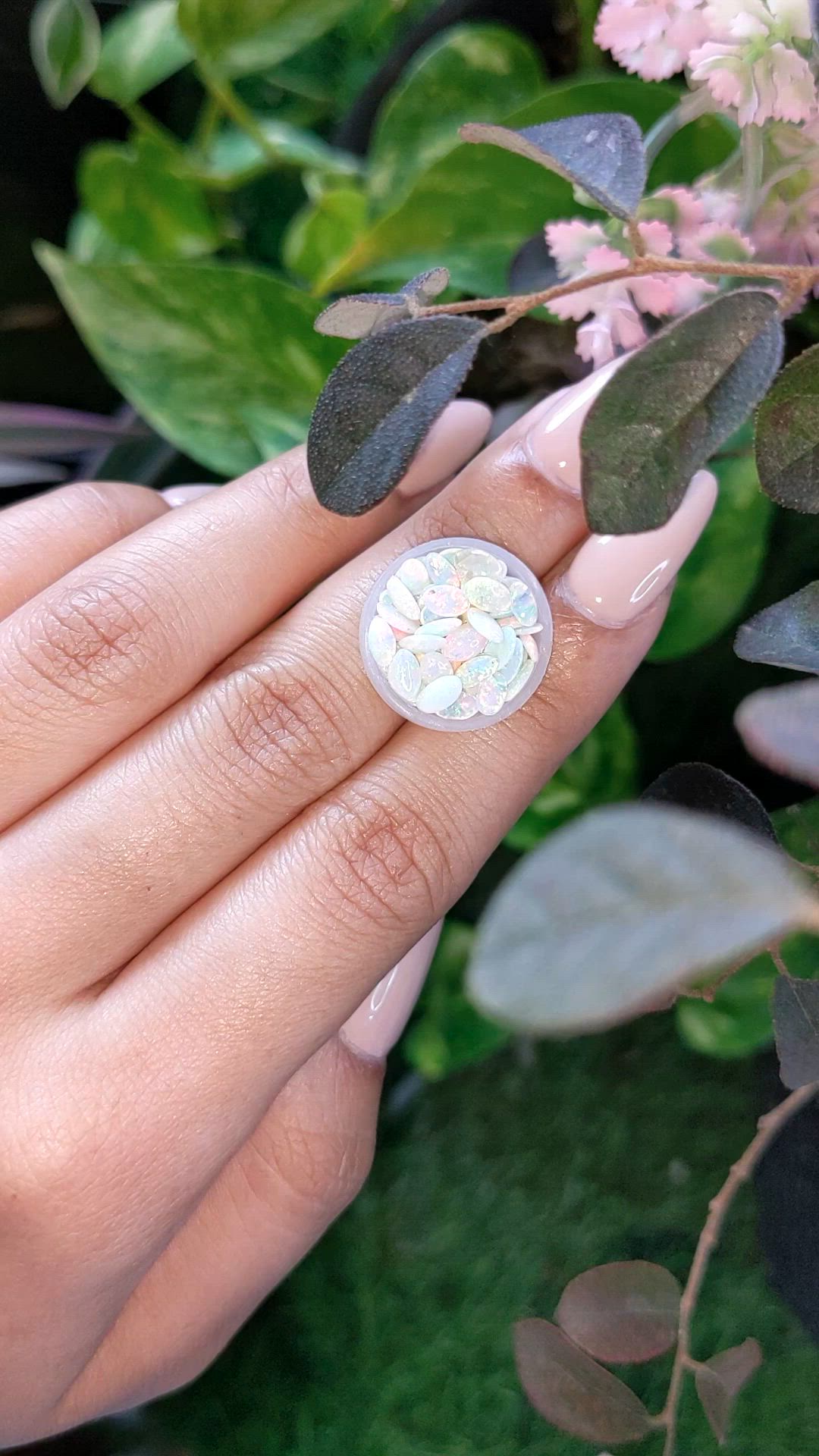 5.55 Ct. Cabochon White Opal from Australia Size Video