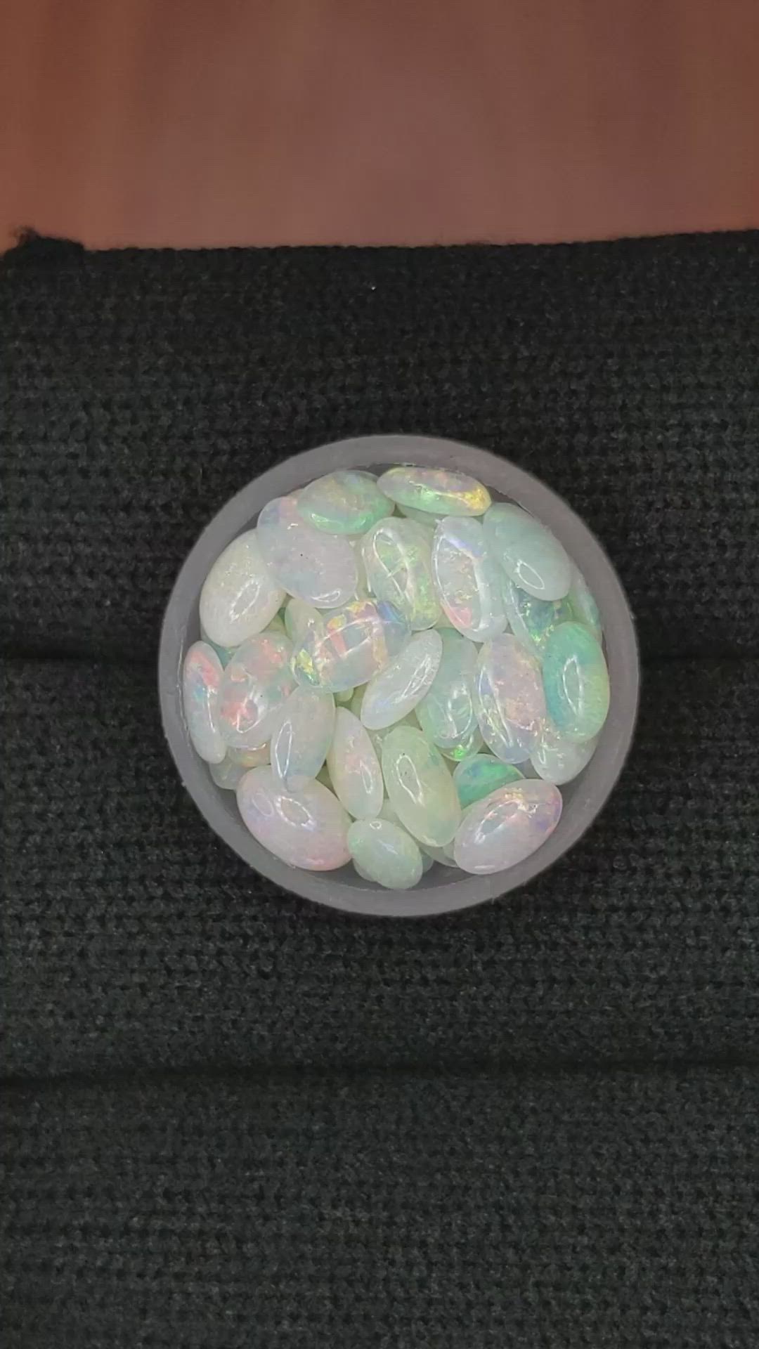 5.55 Ct. Cabochon White Opal from Australia Size Video