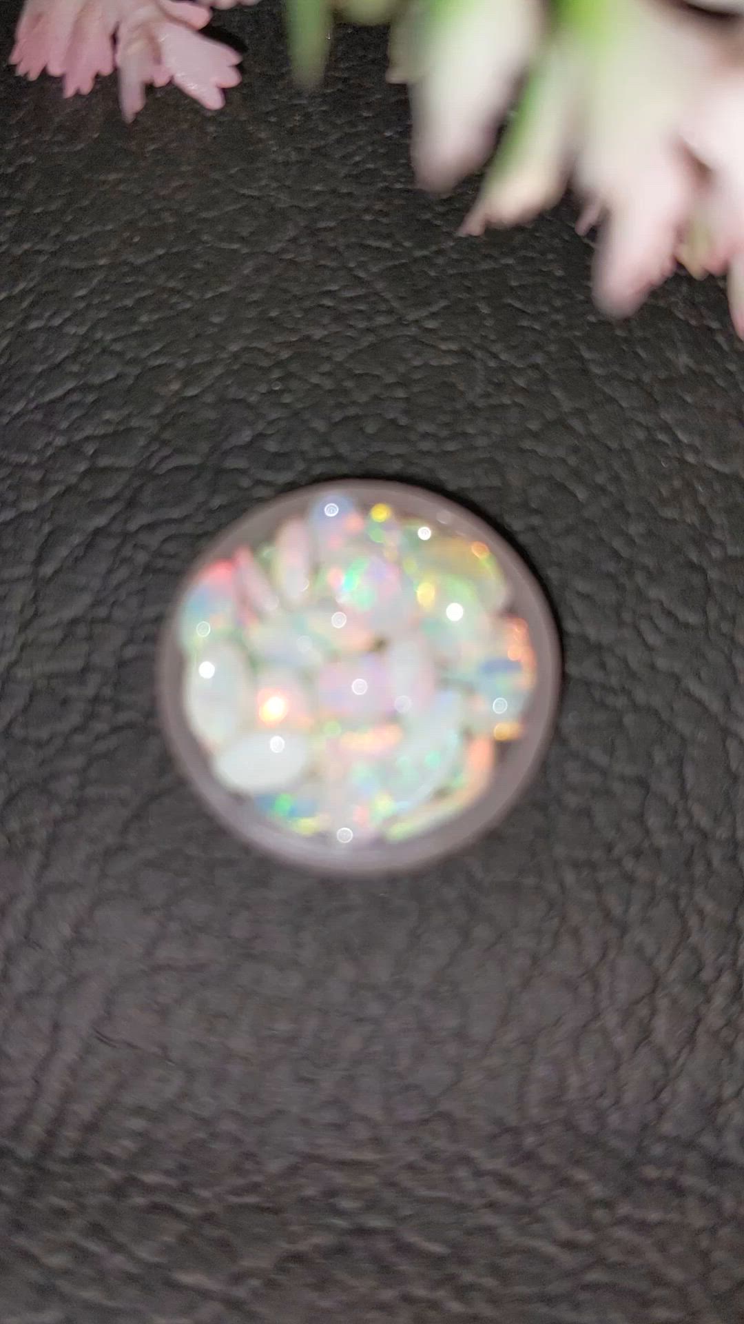 5.55 Ct. Cabochon White Opal from Australia Size Video