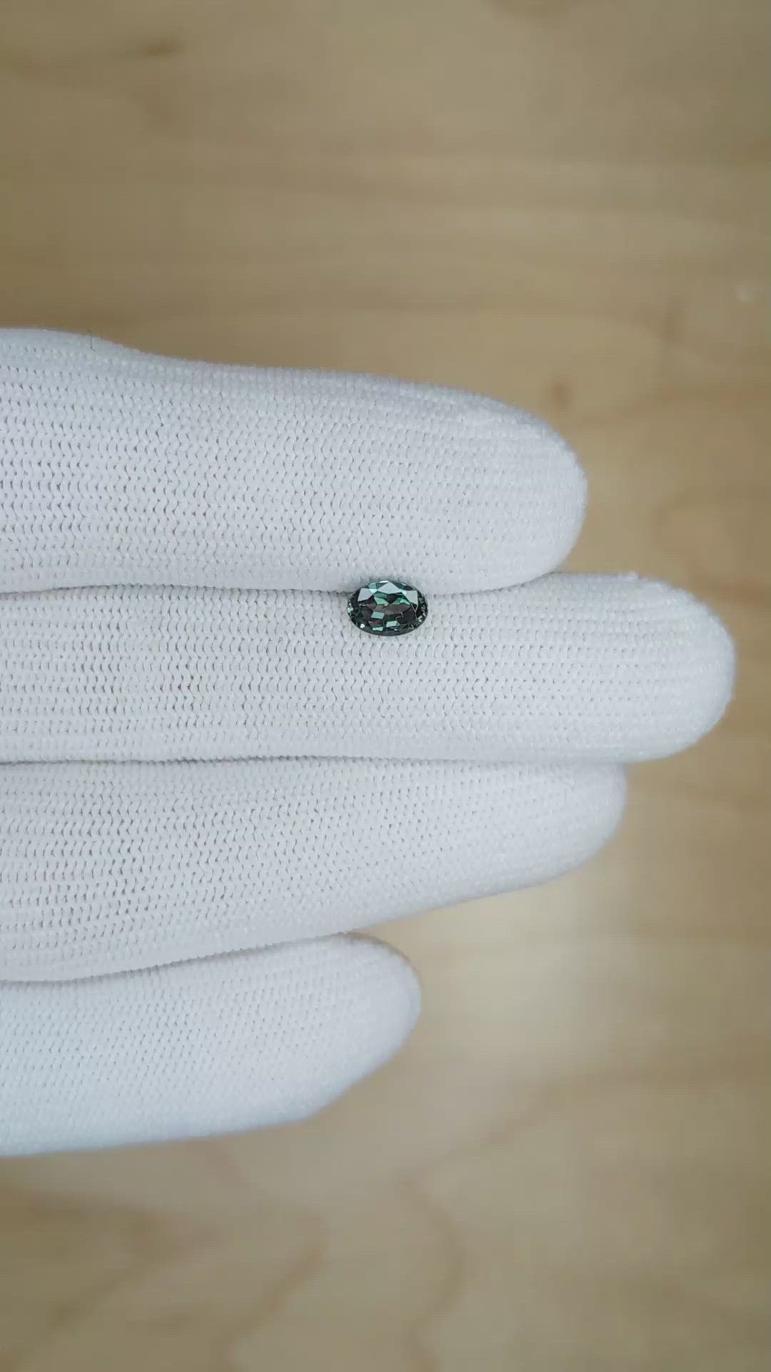 0.69 Ct. Alexandrite from Brazil Size Video