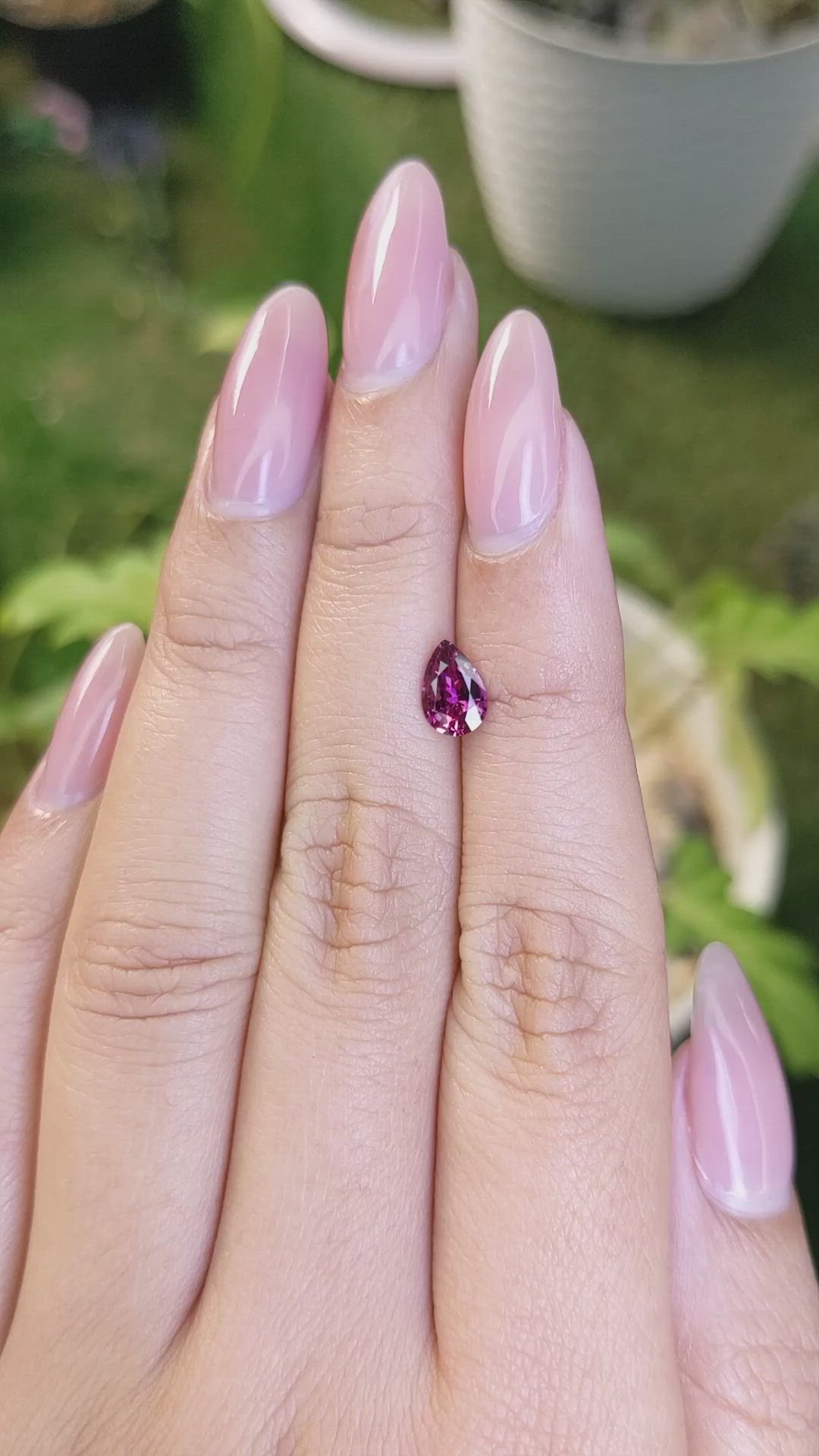 0.91 Ct. Rhodolite Garnet from Ceylon (Sri Lanka) Size Video