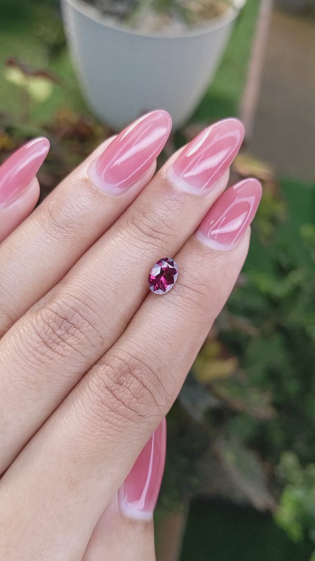 1.24 Ct. Rhodolite Garnet from Ceylon (Sri Lanka) Size Video