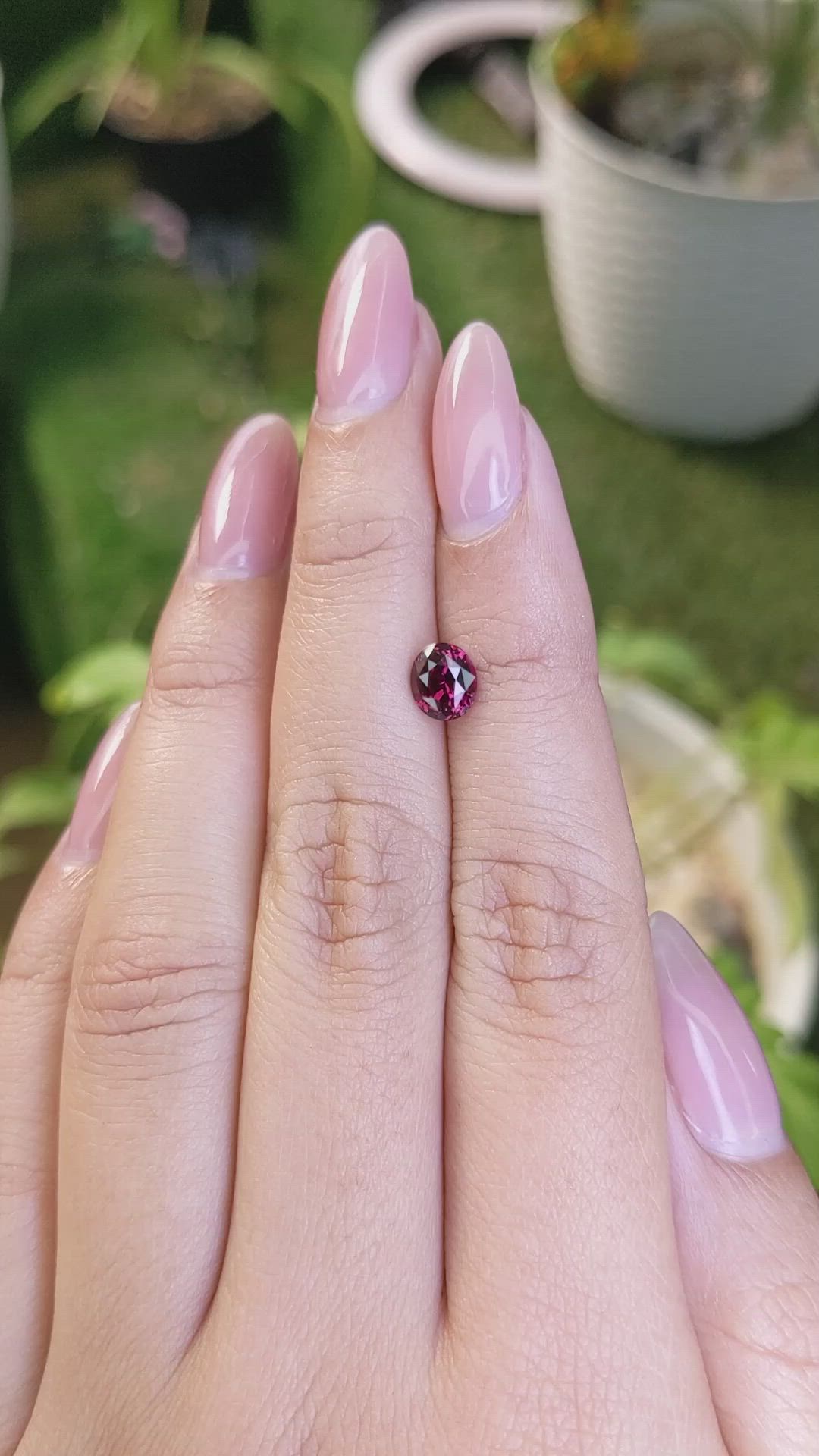 1.19 Ct. Rhodolite Garnet from Ceylon (Sri Lanka) Size Video