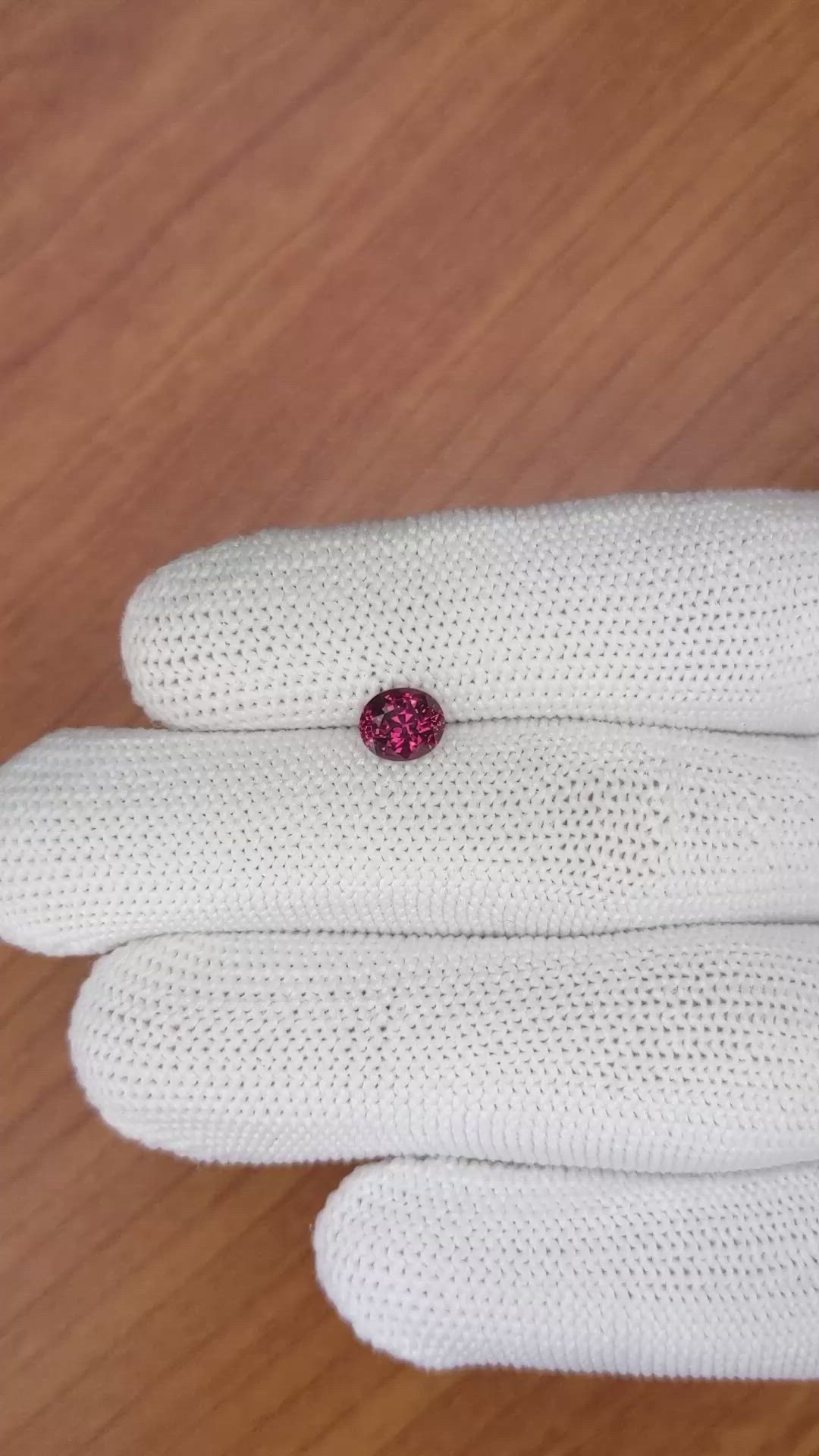 1.19 Ct. Rhodolite Garnet from Ceylon (Sri Lanka) Size Video