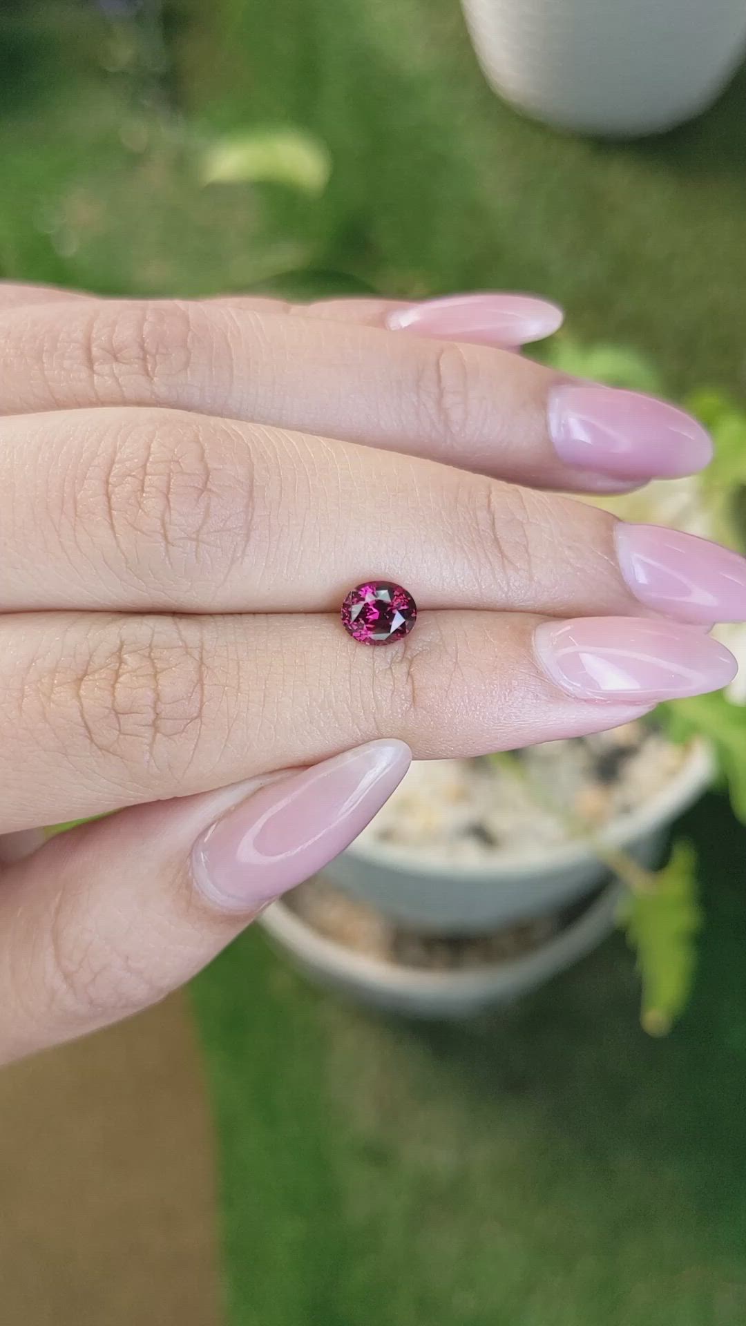 1.19 Ct. Rhodolite Garnet from Ceylon (Sri Lanka) Size Video