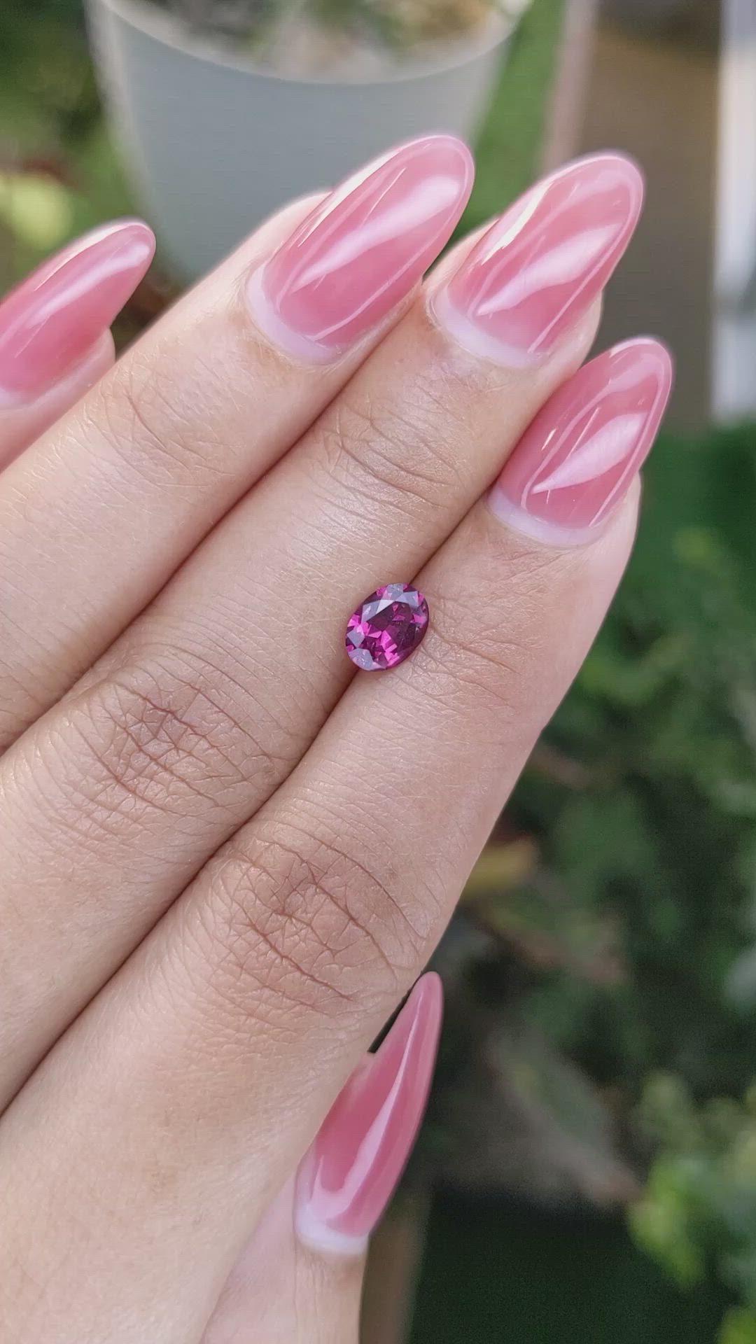0.88 Ct. Rhodolite Garnet from Ceylon (Sri Lanka) Size Video