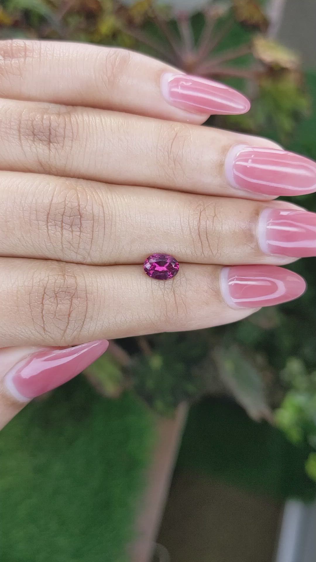 0.88 Ct. Rhodolite Garnet from Ceylon (Sri Lanka) Size Video