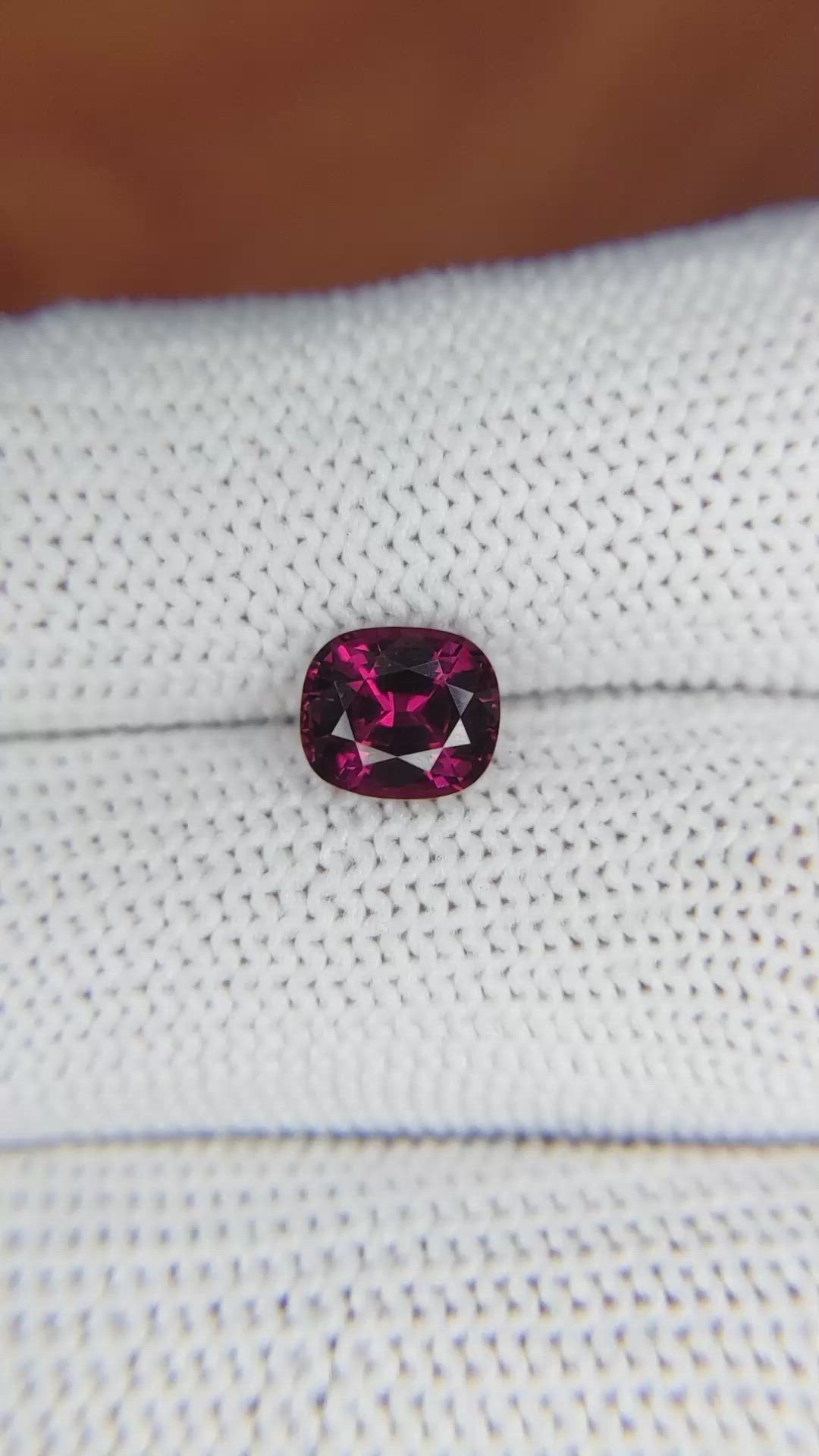 1.71 Ct. Rhodolite Garnet from Ceylon (Sri Lanka) Size Video