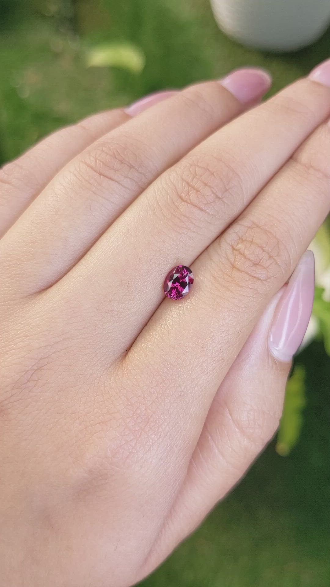 0.97 Ct. Rhodolite Garnet from Ceylon (Sri Lanka) Size Video