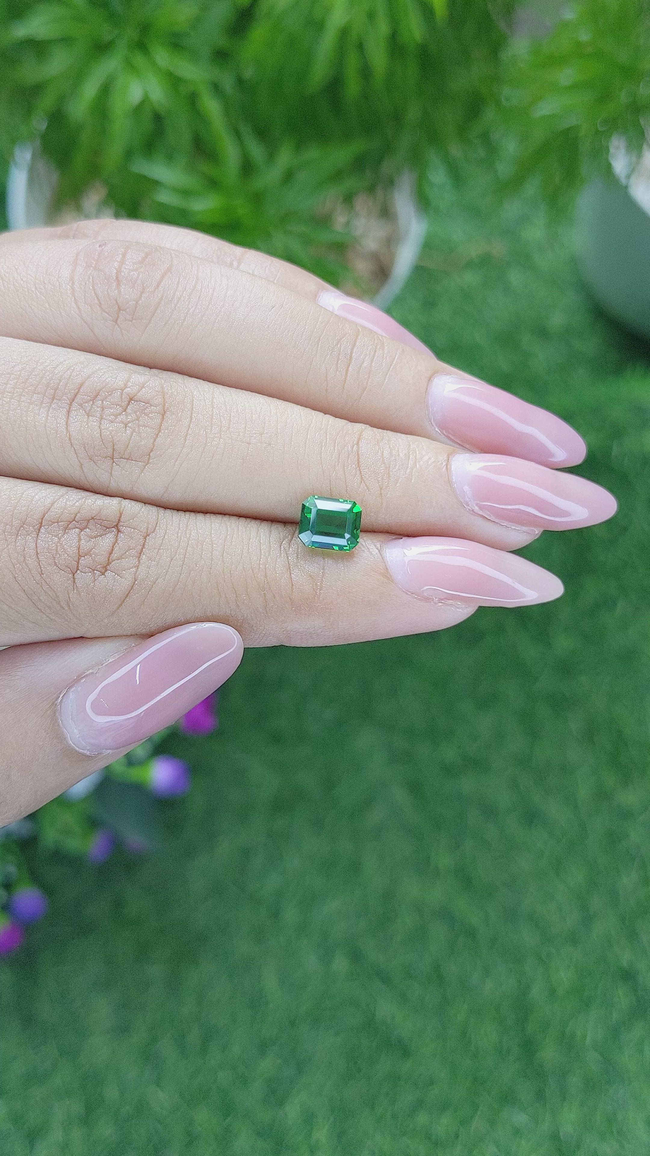 1.62 Ct. Tsavorite Garnet from Tanzania Size Video