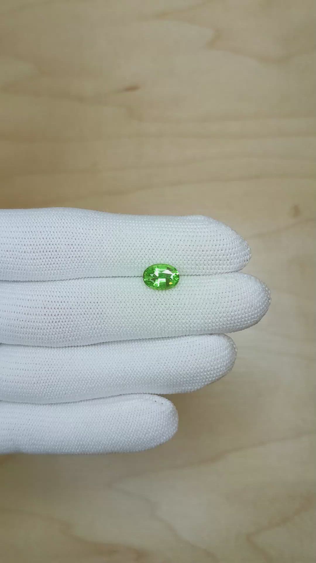 2.03 Ct. Tsavorite Garnet from Tanzania Size Video
