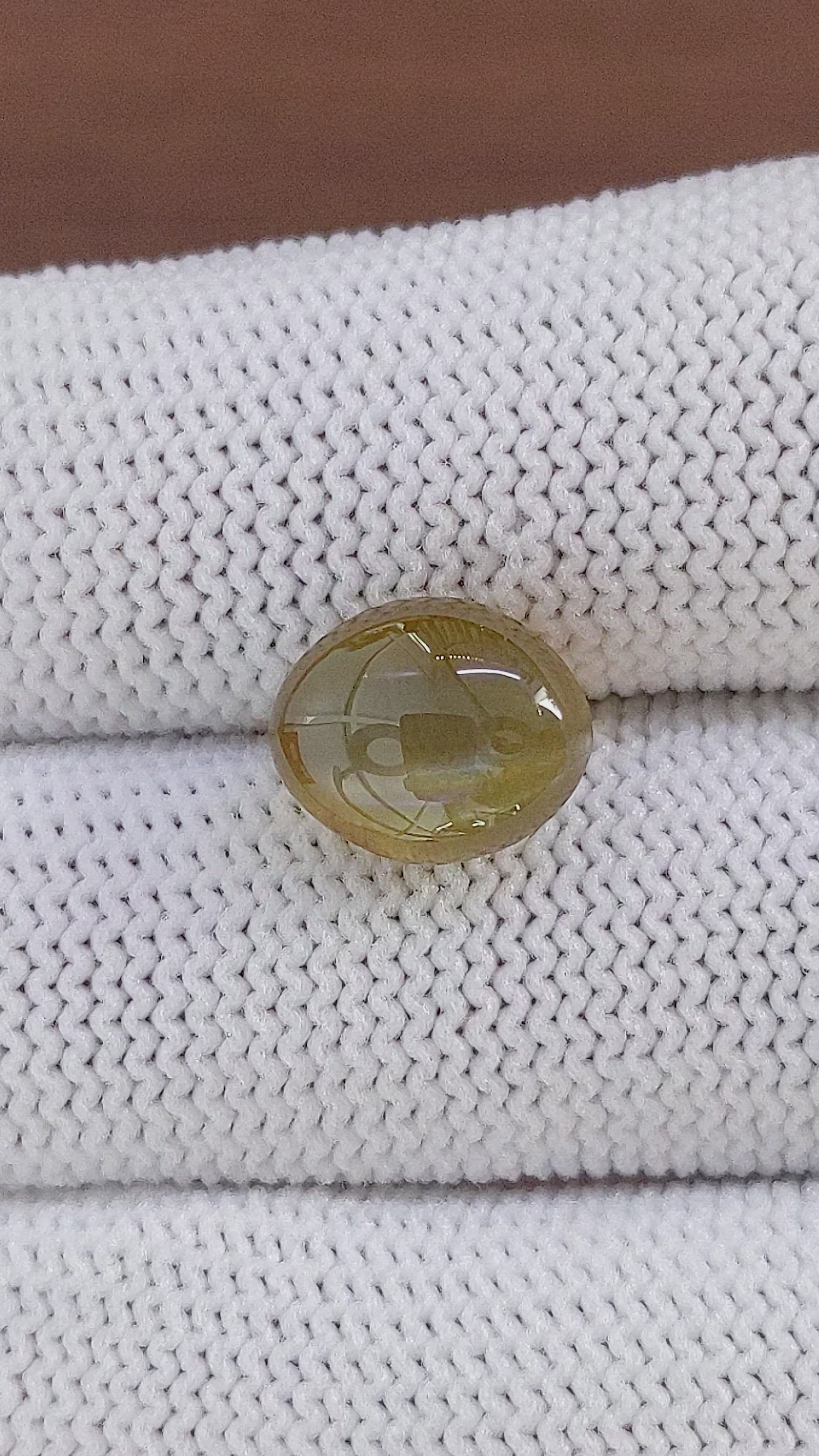 6.53 Ct. Cabochon Chrysoberyl from Tanzania Size Video