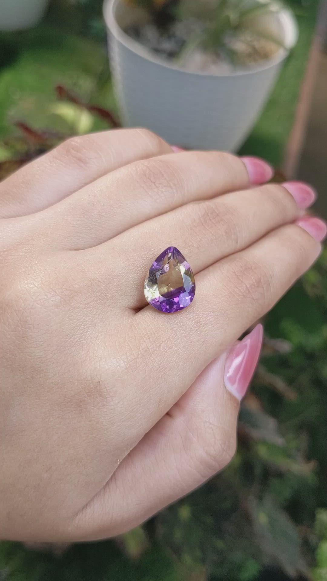 6.92 Ct. Ametrine from Ceylon (Sri Lanka) Size Video