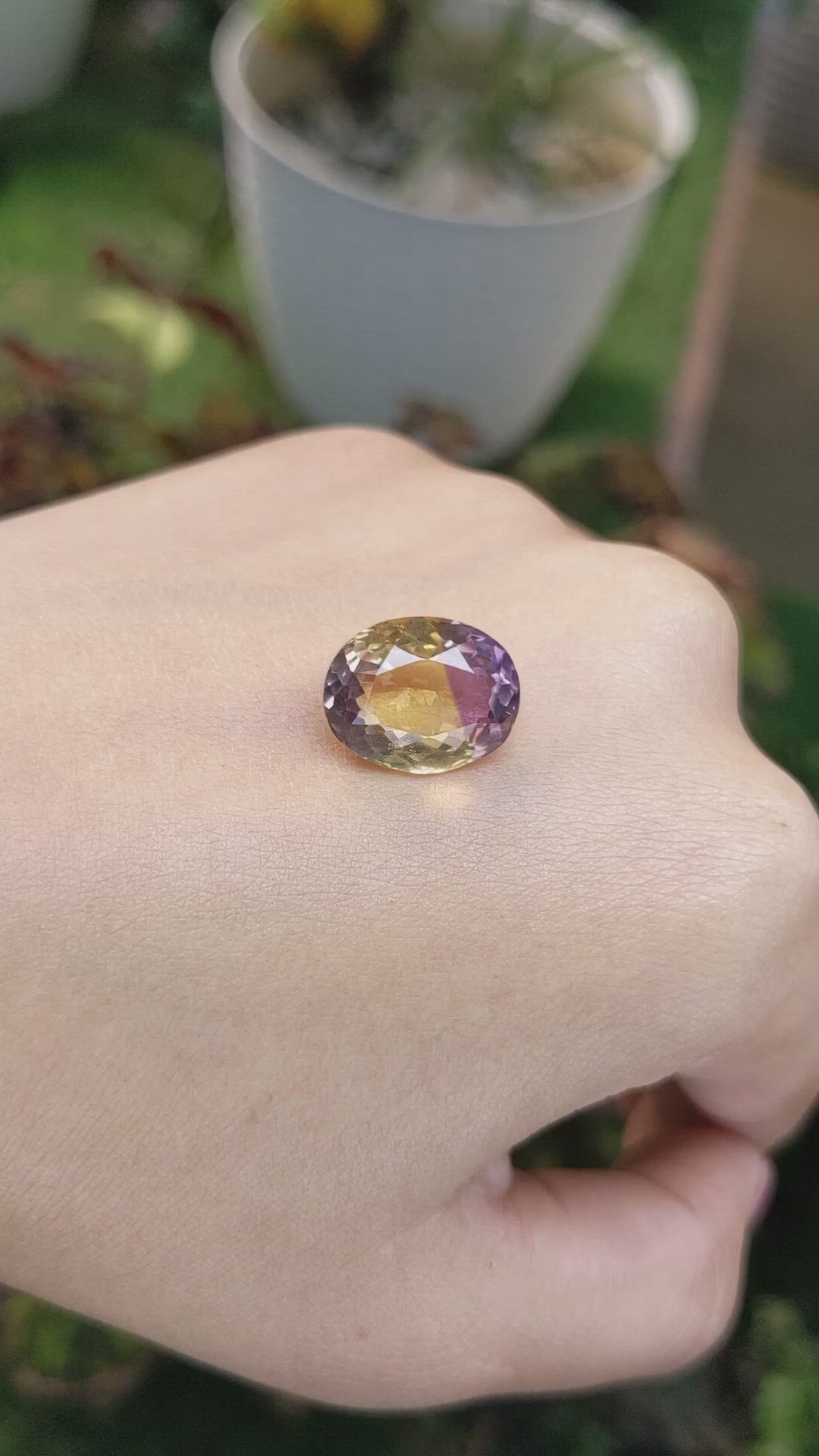 7.90 Ct. Ametrine from Ceylon (Sri Lanka) Size Video