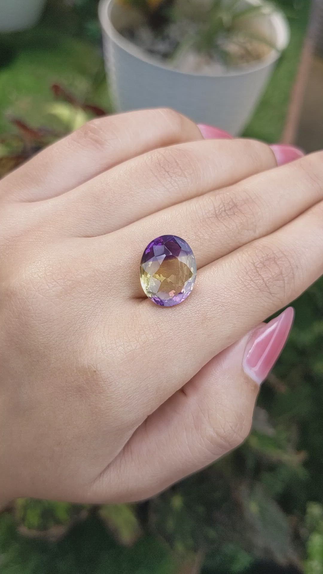 8.47 Ct. Ametrine from Ceylon (Sri Lanka) Size Video
