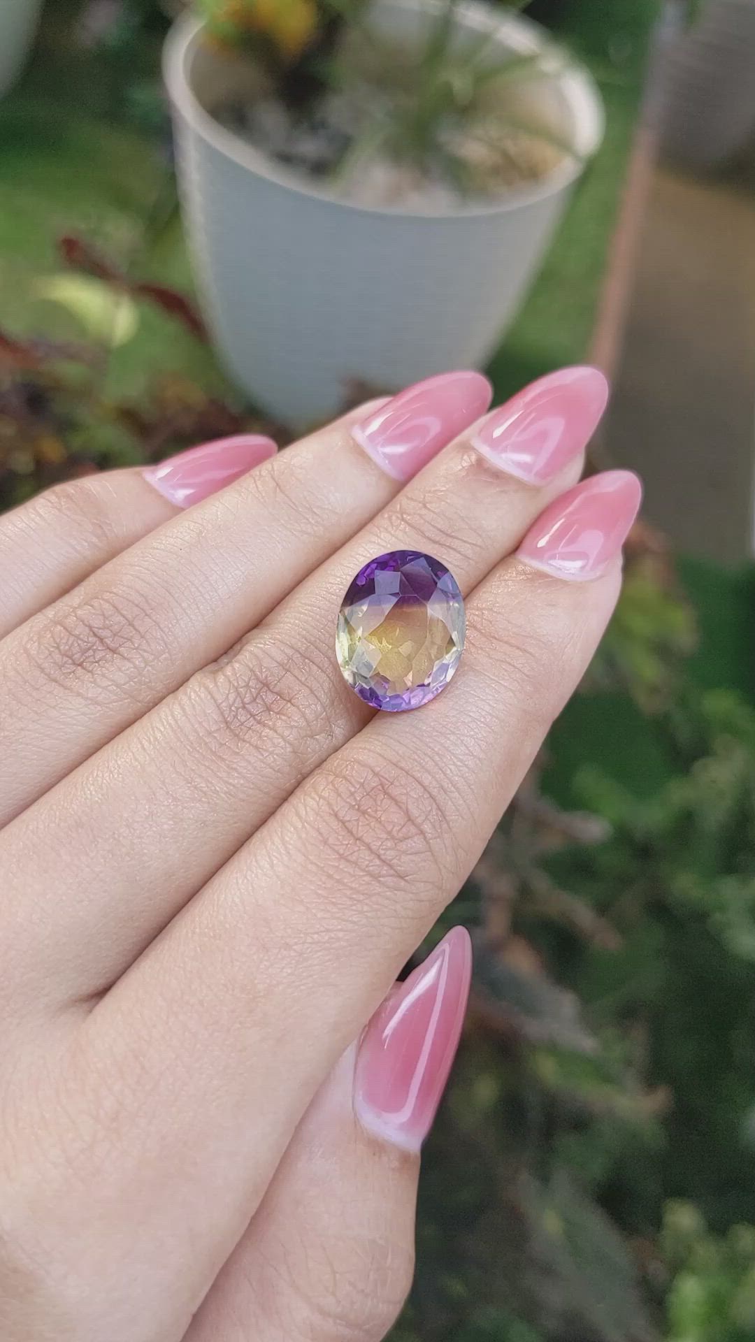 8.47 Ct. Ametrine from Ceylon (Sri Lanka) Size Video