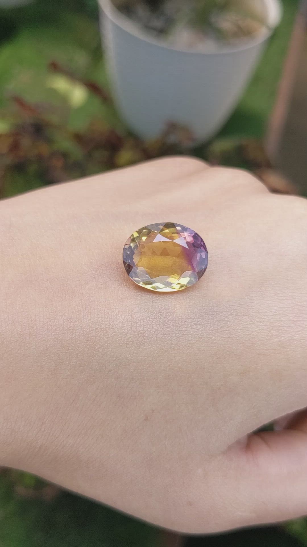 9.34 Ct. Ametrine from Ceylon (Sri Lanka) Size Video