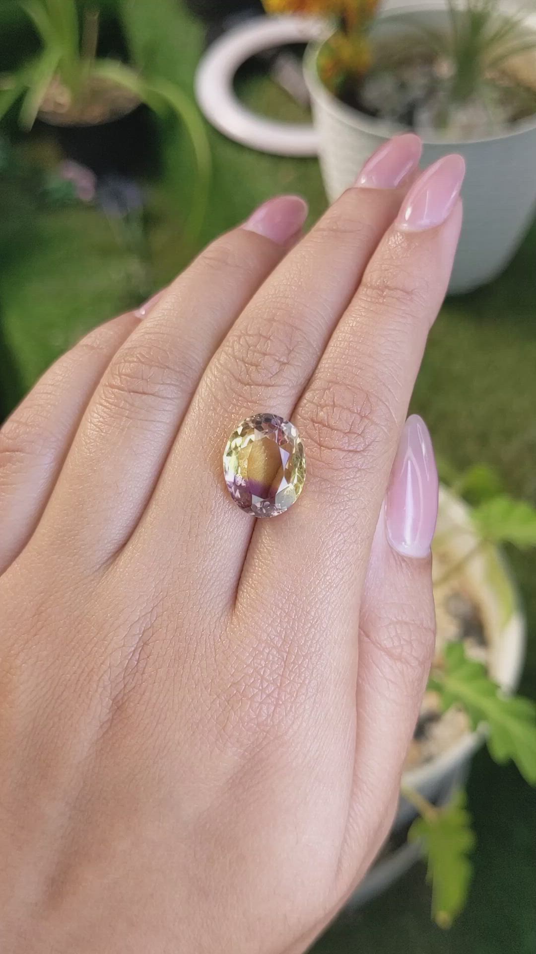 7.47 Ct. Ametrine from Ceylon (Sri Lanka) Size Video