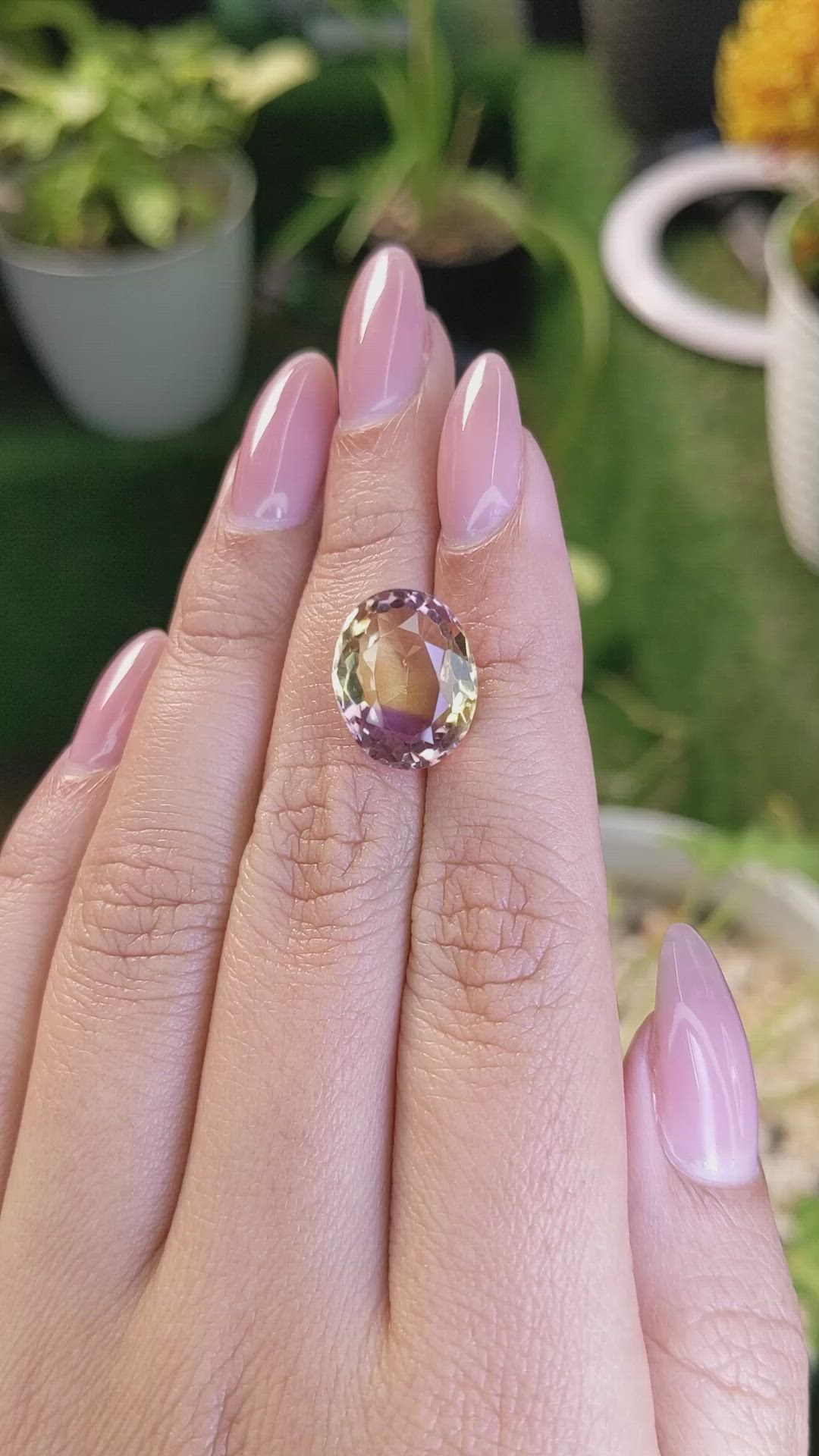 7.47 Ct. Ametrine from Ceylon (Sri Lanka) Size Video