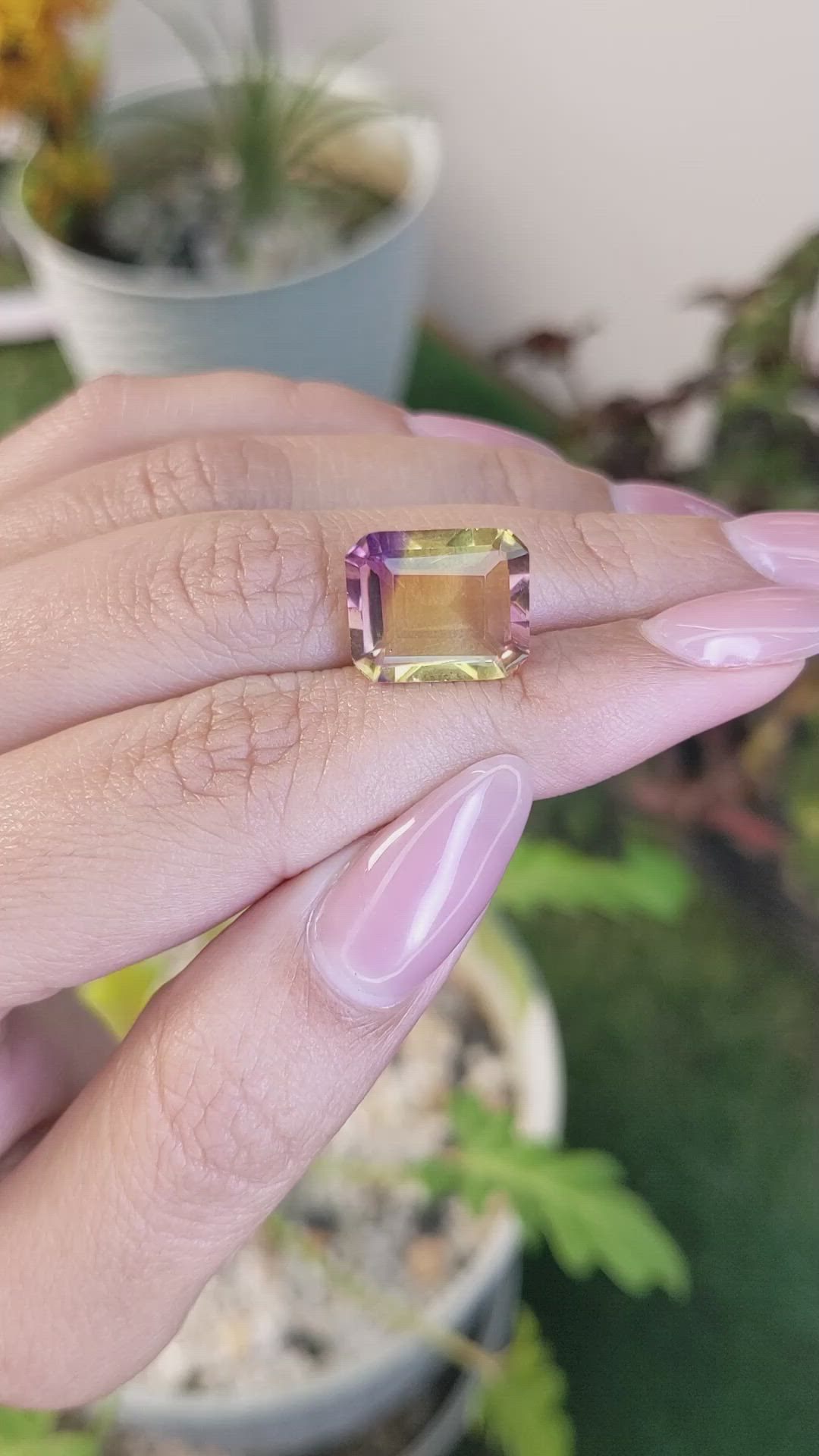 7.53 Ct. Ametrine from Ceylon (Sri Lanka) Size Video