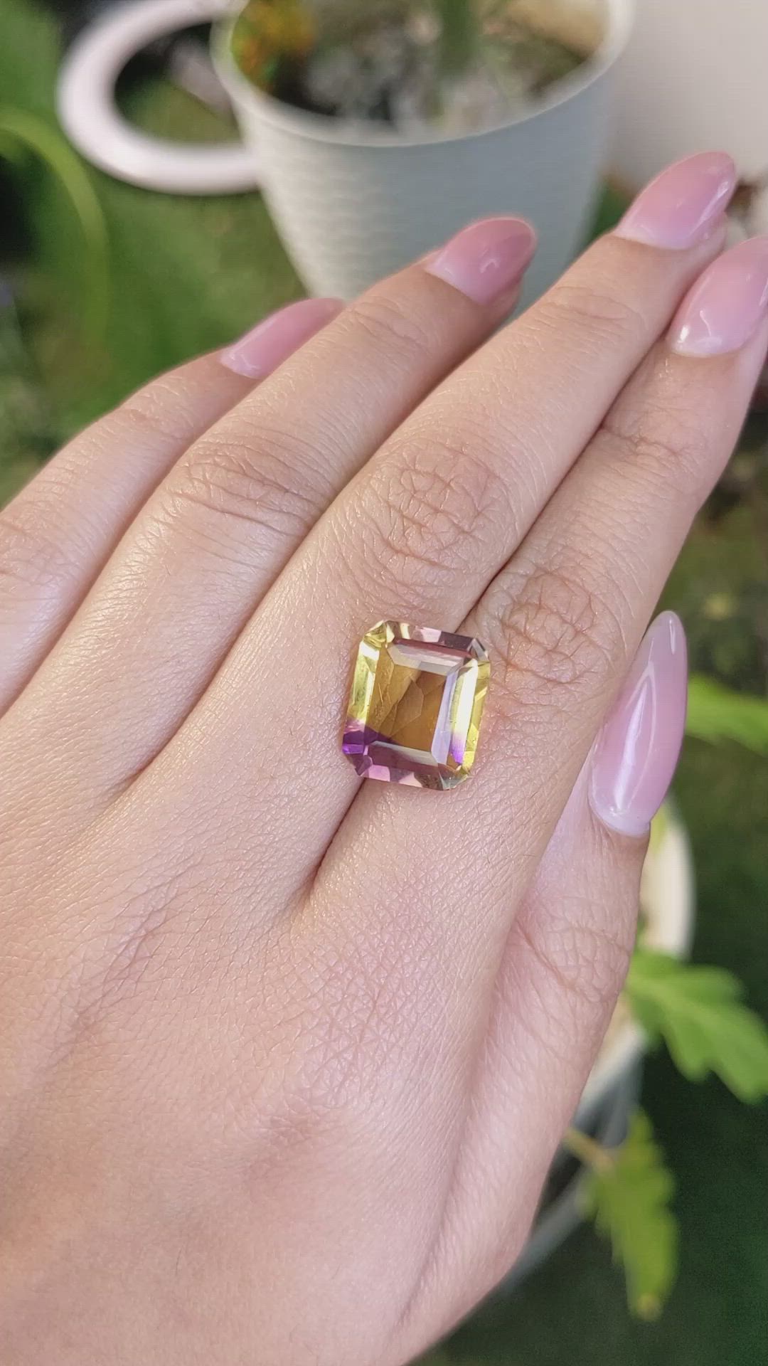 7.53 Ct. Ametrine from Ceylon (Sri Lanka) Size Video