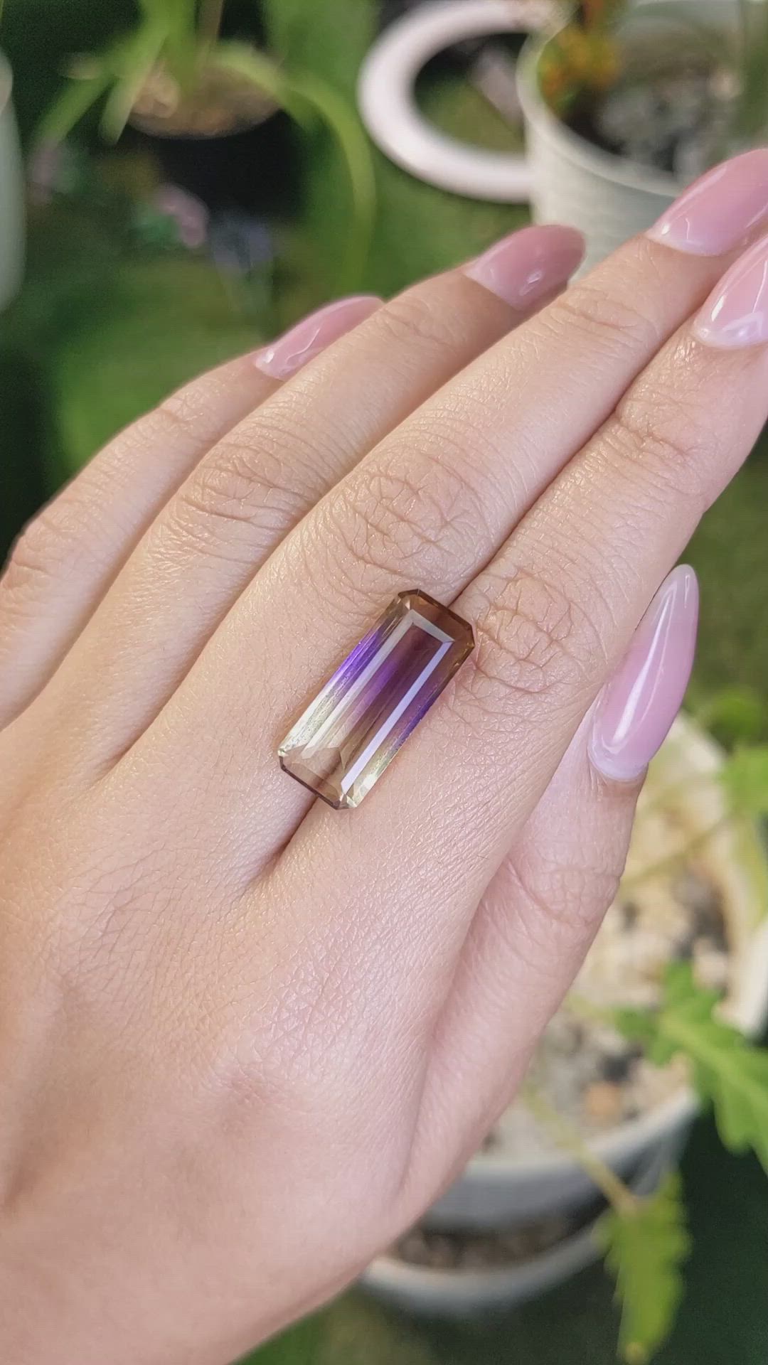 8.46 Ct. Ametrine from Ceylon (Sri Lanka) Size Video