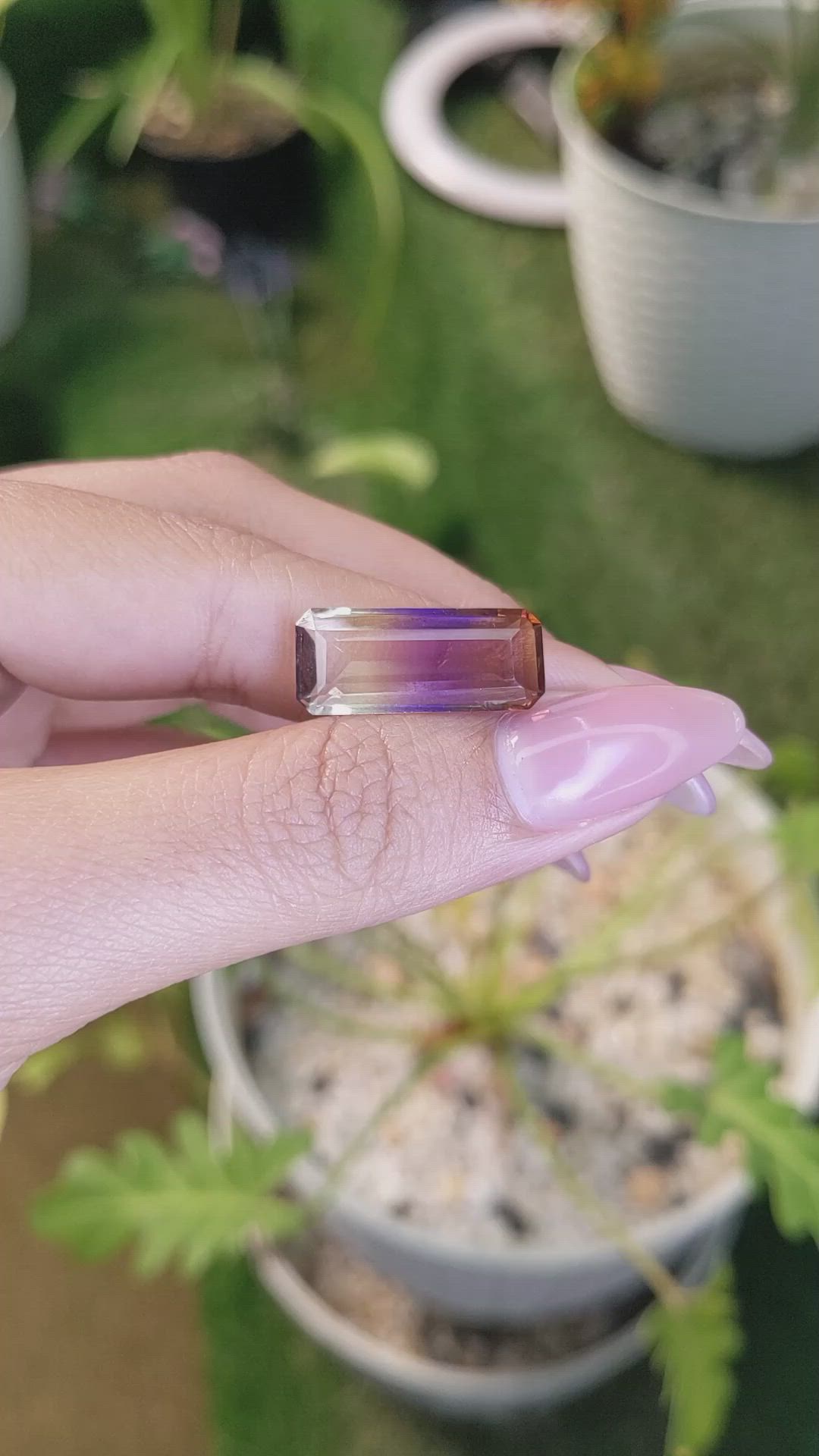 8.46 Ct. Ametrine from Ceylon (Sri Lanka) Size Video