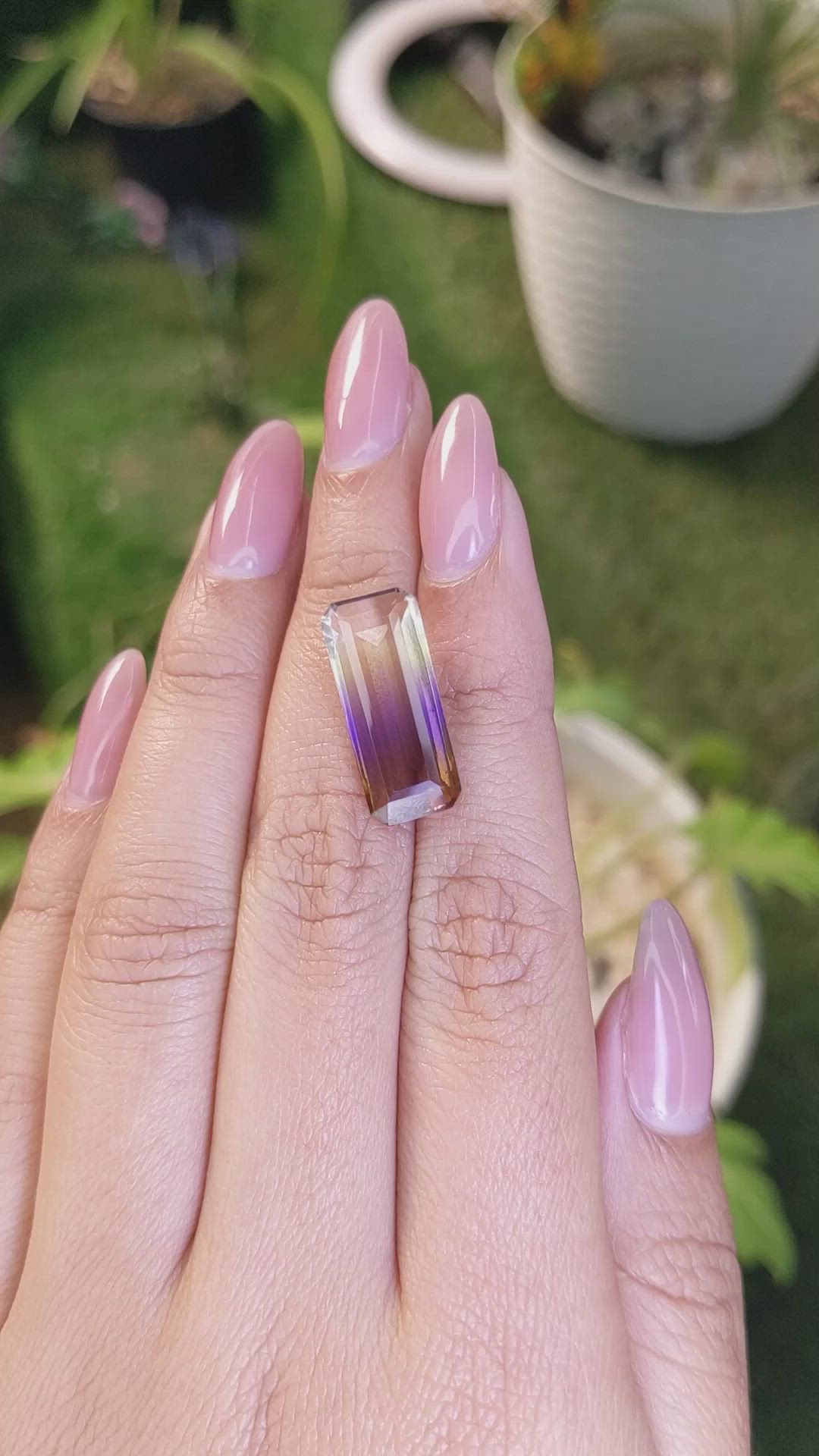 8.46 Ct. Ametrine from Ceylon (Sri Lanka) Size Video