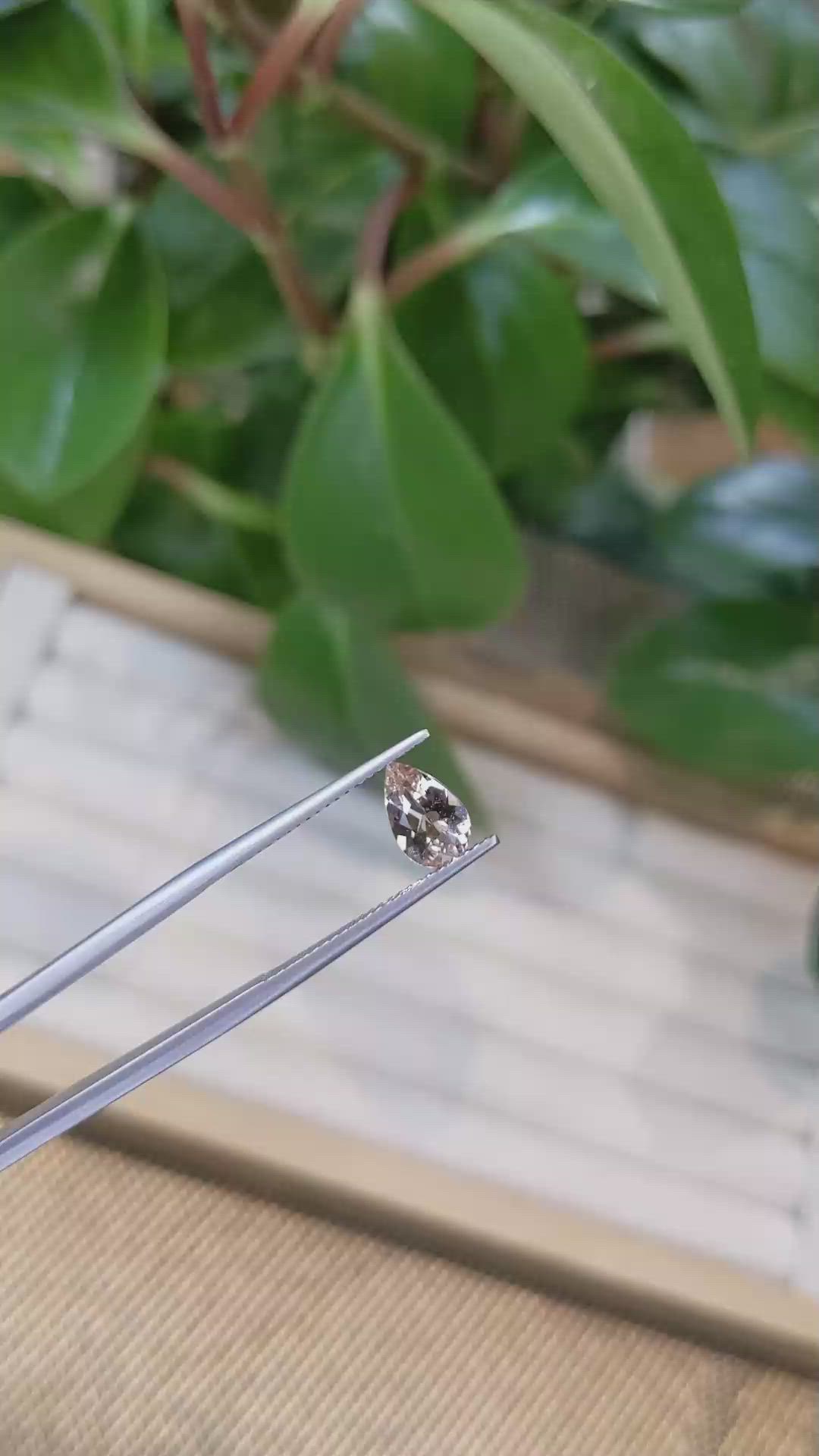 0.96 Ct. Morganite from Brazil Size Video