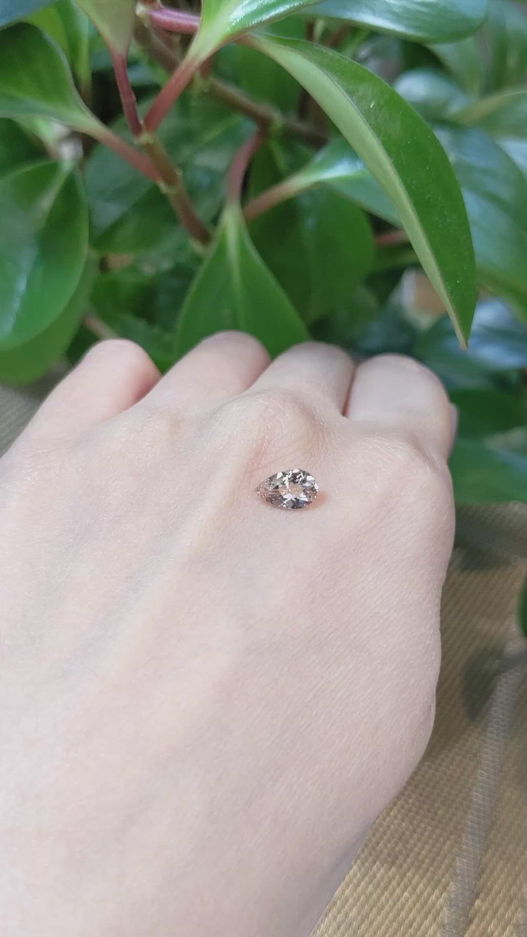 0.96 Ct. Morganite from Brazil Size Video