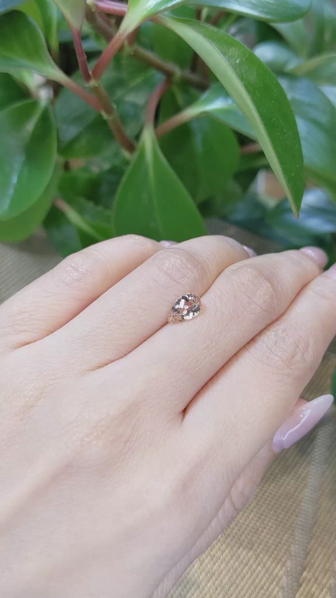 0.96 Ct. Morganite from Brazil Size Video