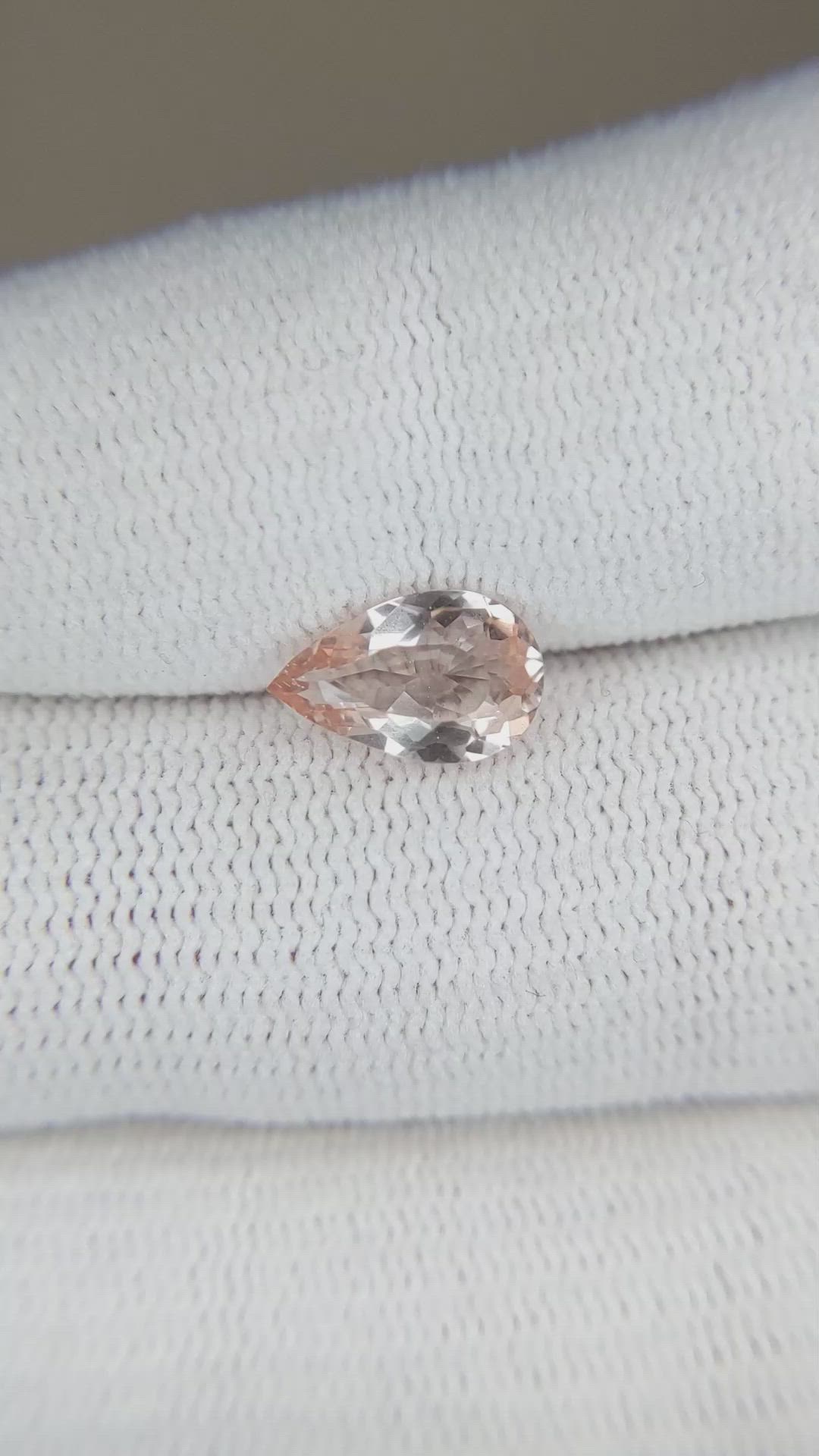 1.23 Ct. Morganite from Brazil Size Video