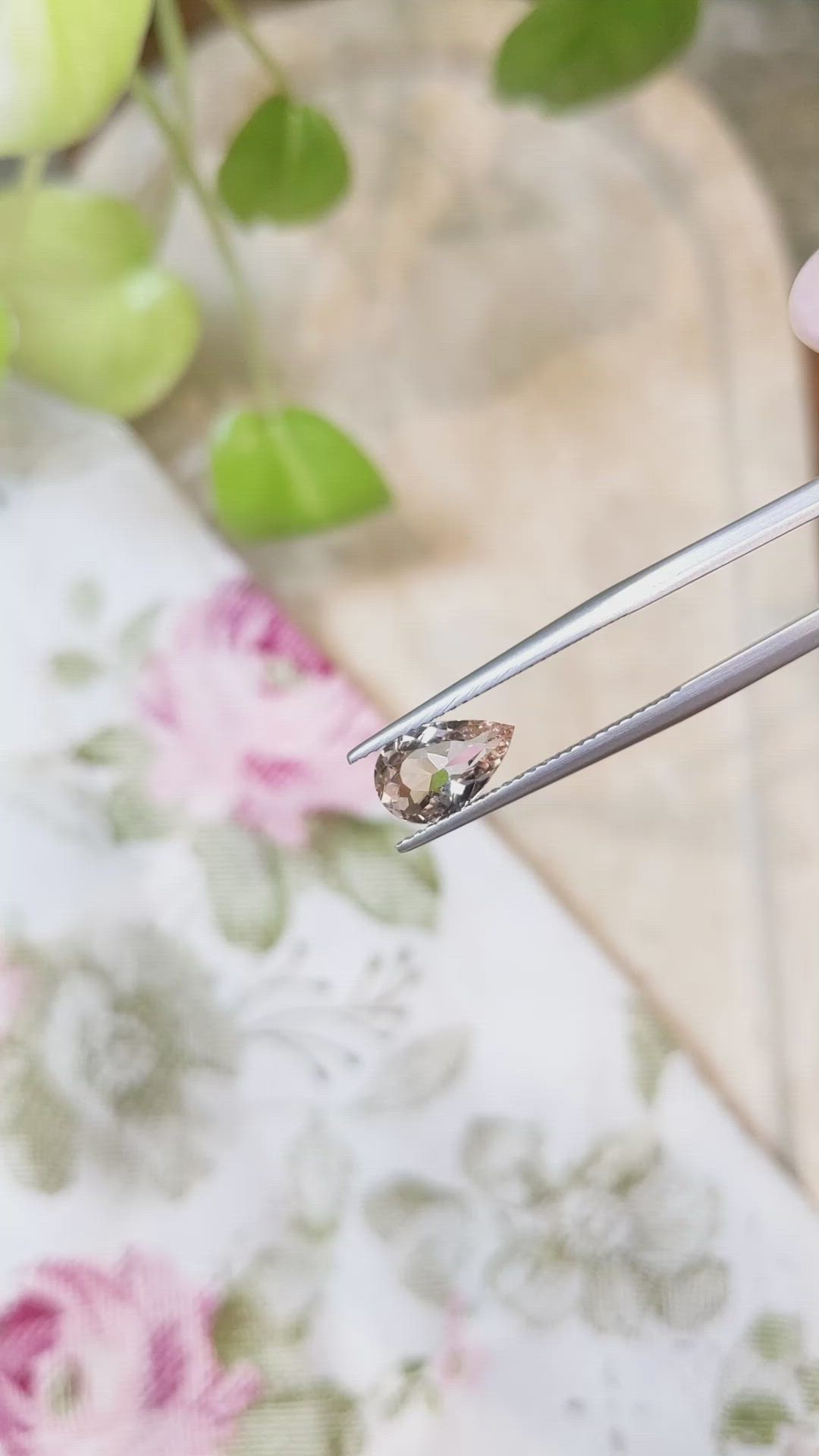 1.23 Ct. Morganite from Brazil Size Video