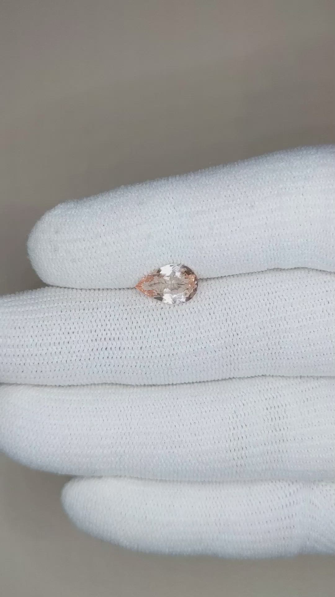 1.23 Ct. Morganite from Brazil Size Video