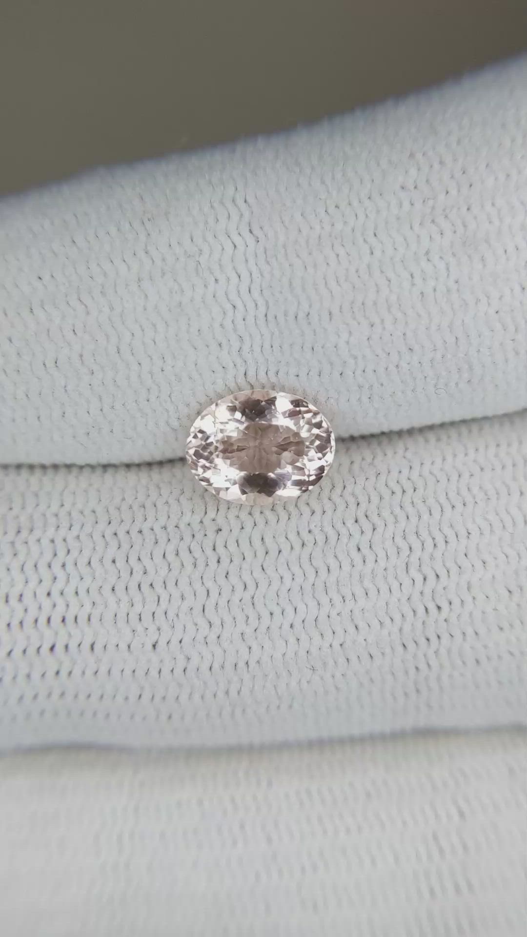 1.32 Ct. Morganite from Brazil Size Video