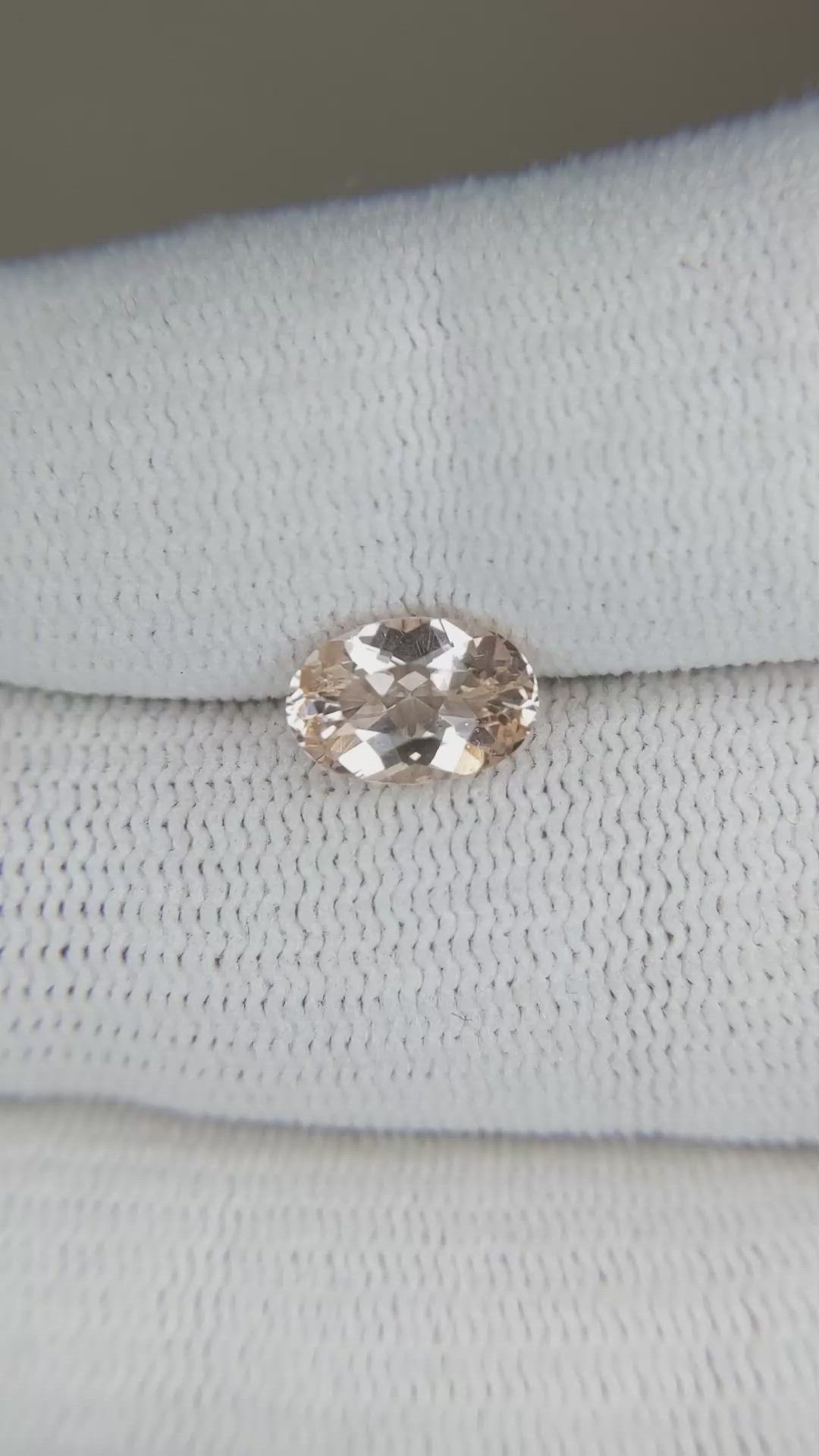 1.22 Ct. Morganite from Brazil Size Video