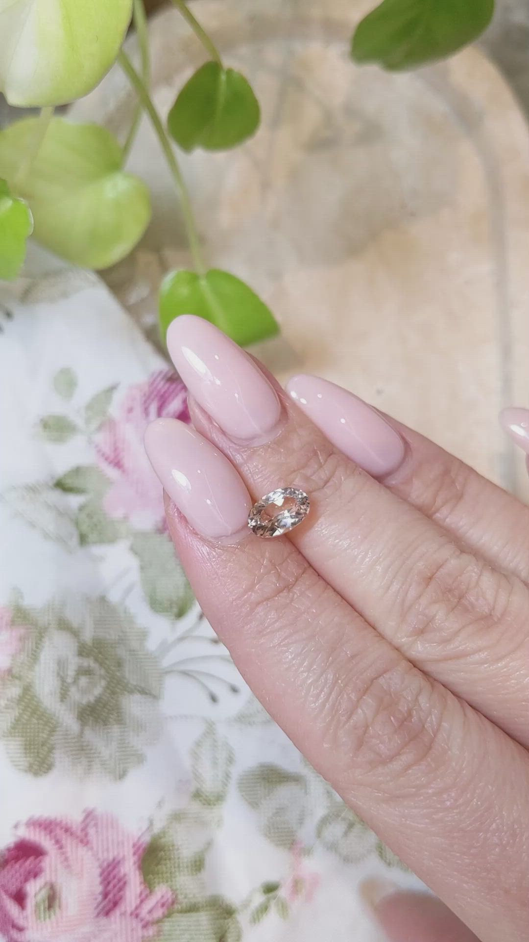 1.22 Ct. Morganite from Brazil Size Video