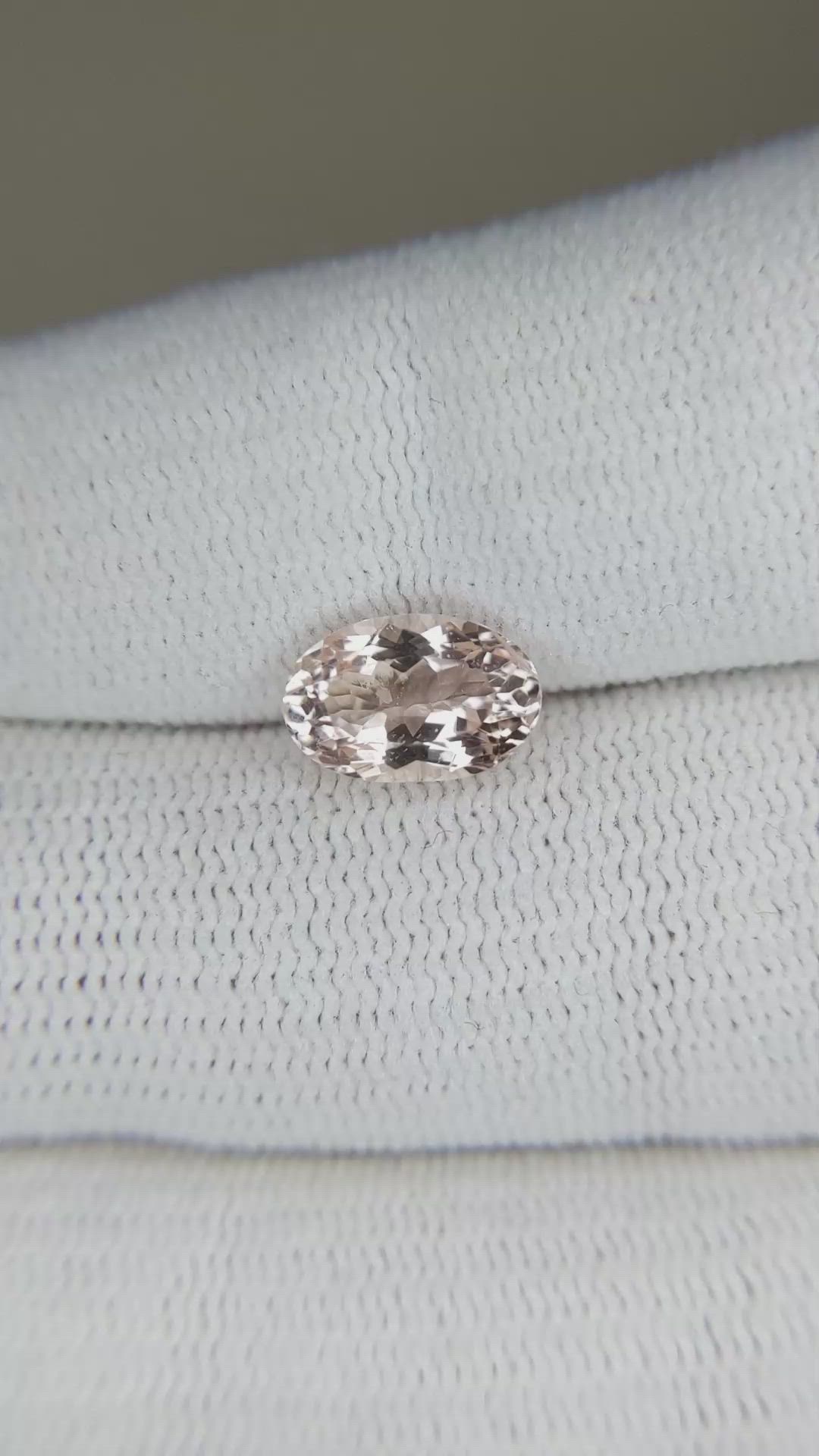 1.71 Ct. Morganite from Brazil Size Video