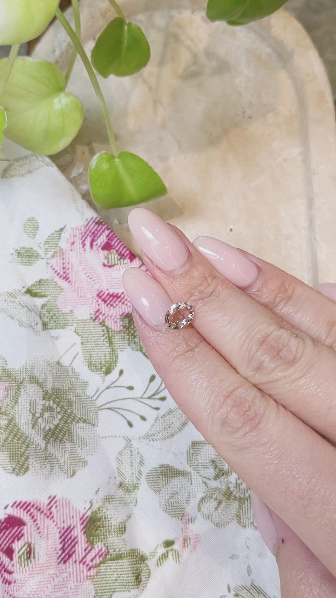1.06 Ct. Morganite from Brazil Size Video
