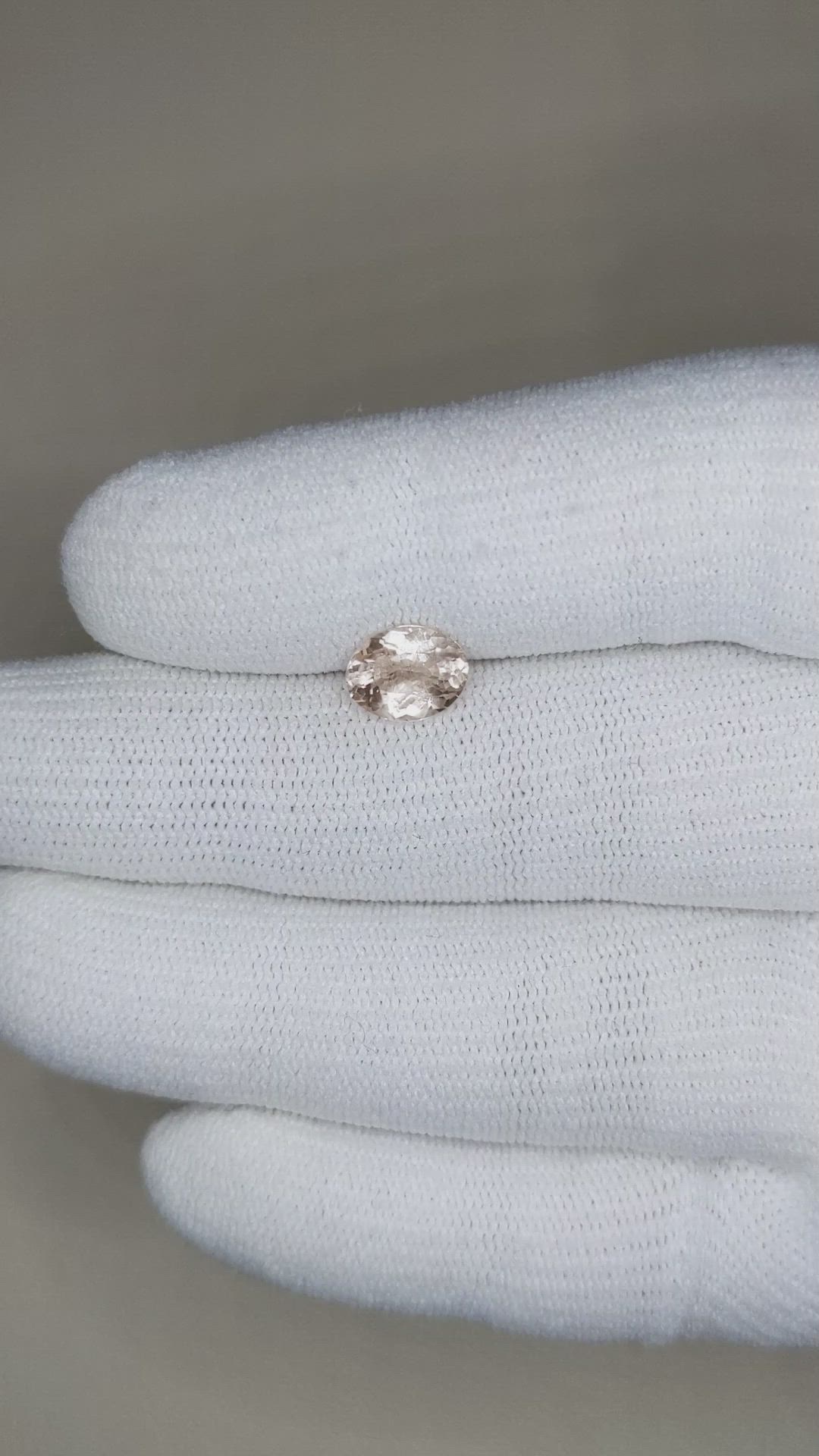 1.22 Ct. Morganite from Brazil Size Video