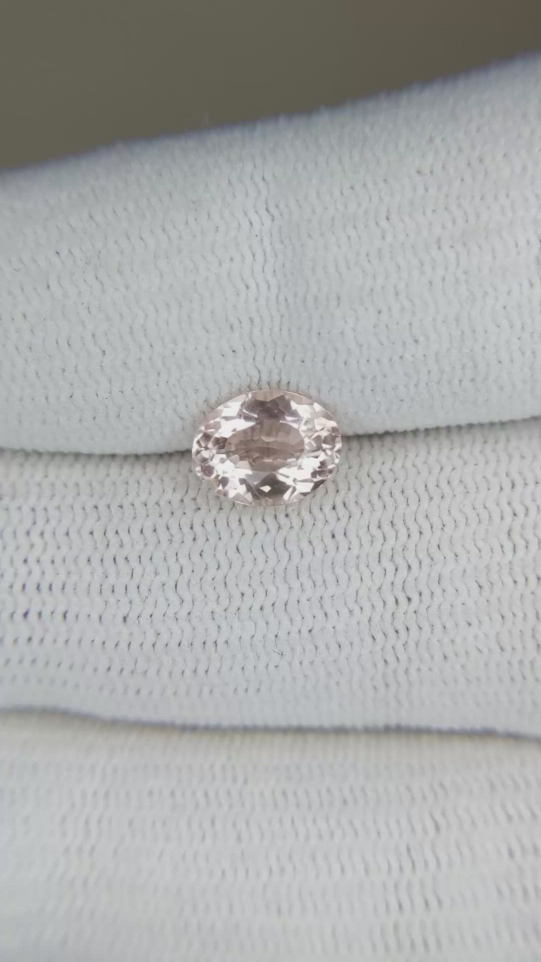 1.22 Ct. Morganite from Brazil Size Video