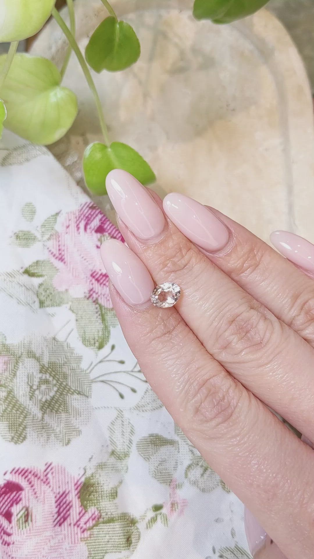 1.22 Ct. Morganite from Brazil Size Video