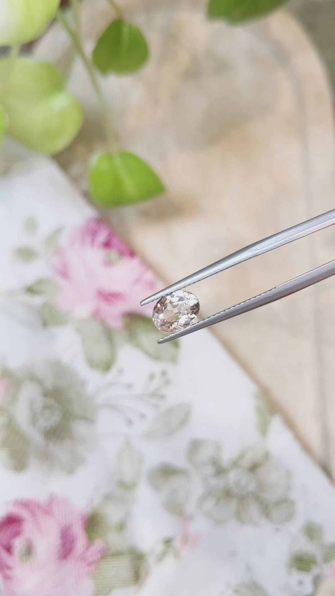 1.22 Ct. Morganite from Brazil Size Video