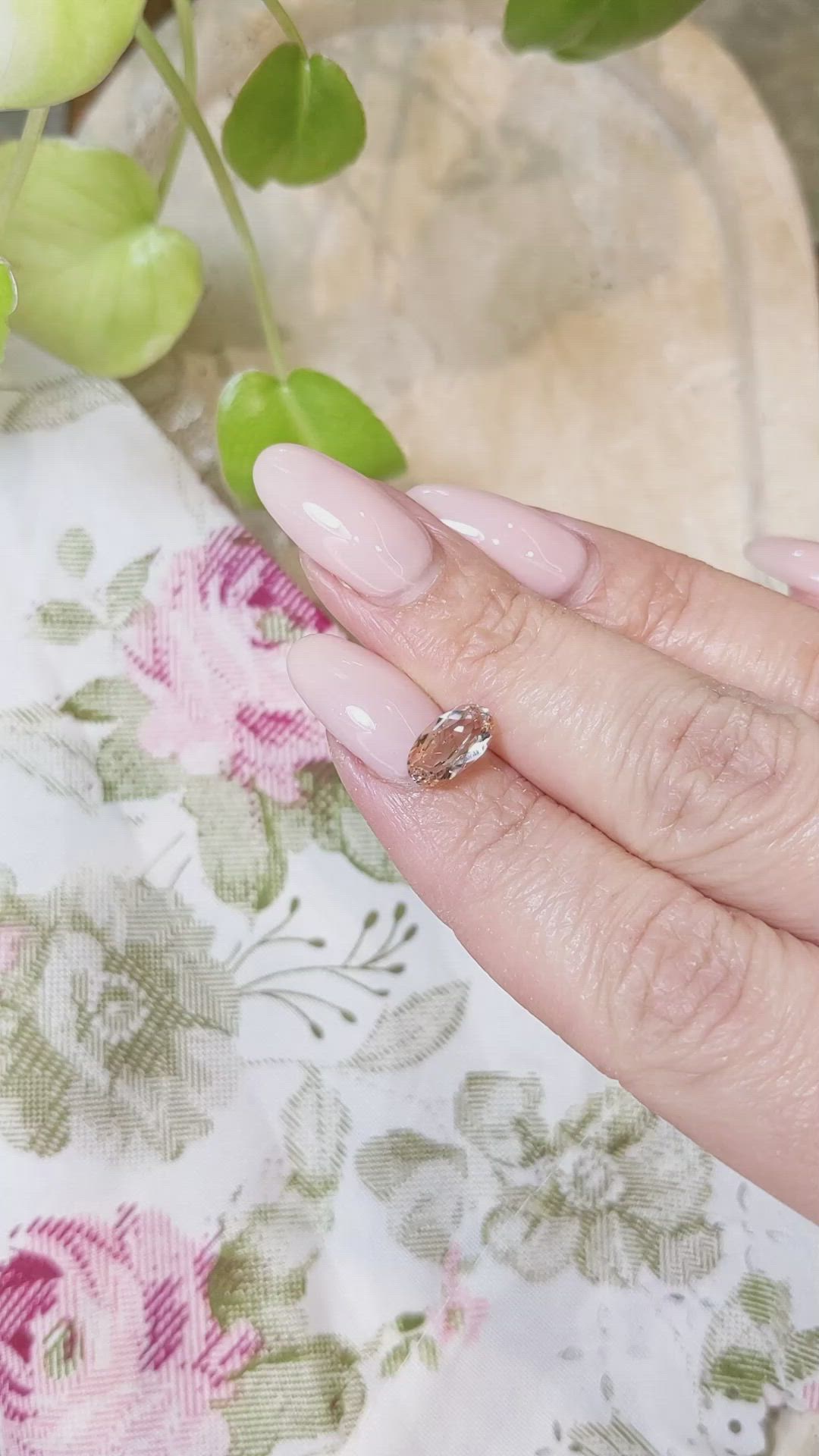 1.23 Ct. Morganite from Brazil Size Video